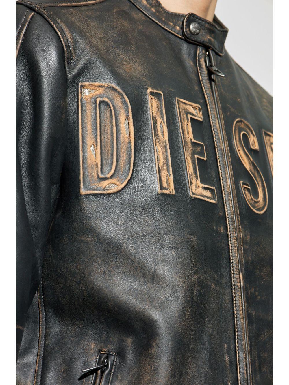 logo-embossed leather jacket Product Image