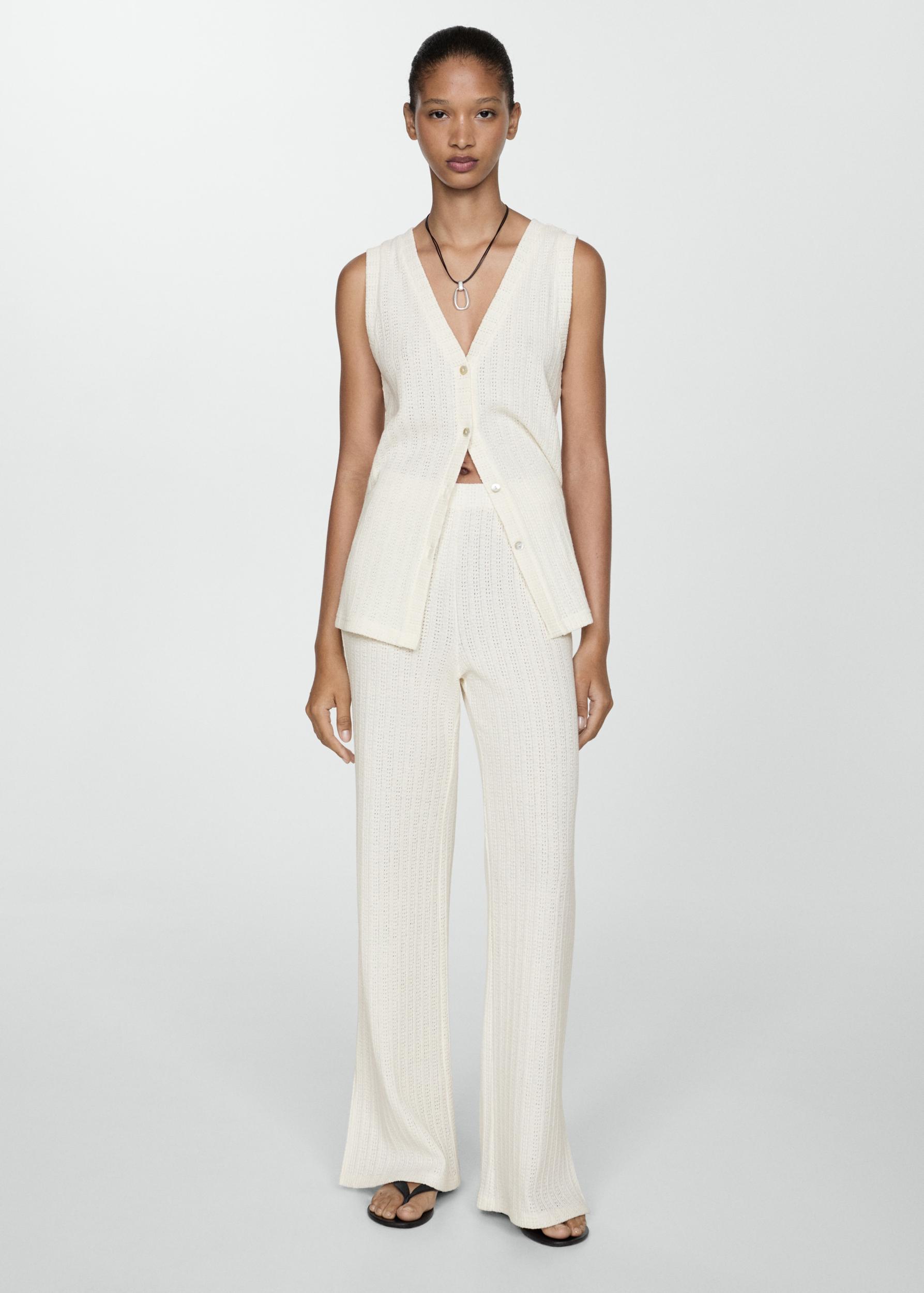 Straight crochet pants - Women | MANGO USA Product Image