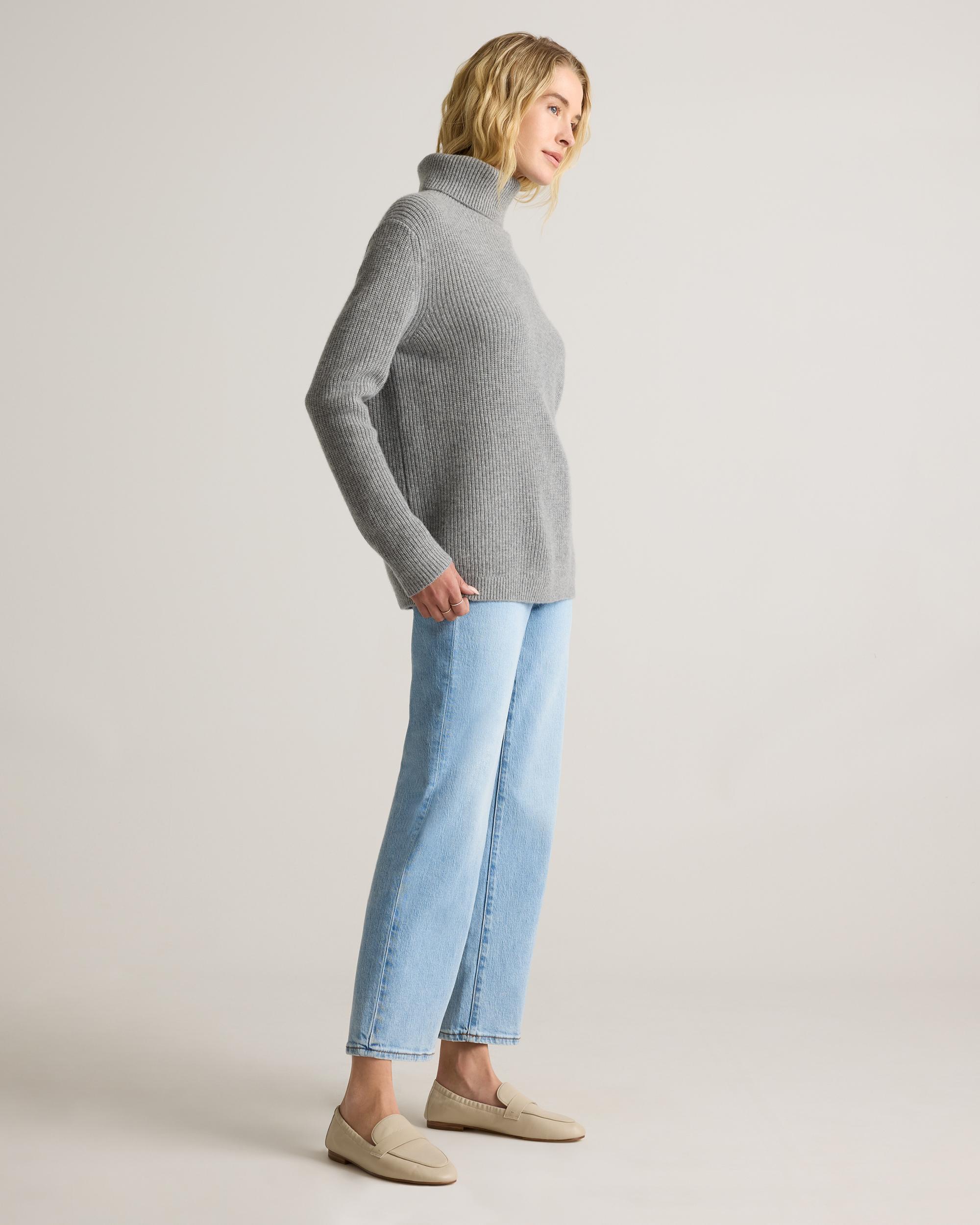 Quince | Women's Mongolian Cashmere Fisherman Turtleneck Sweater Size XL Product Image