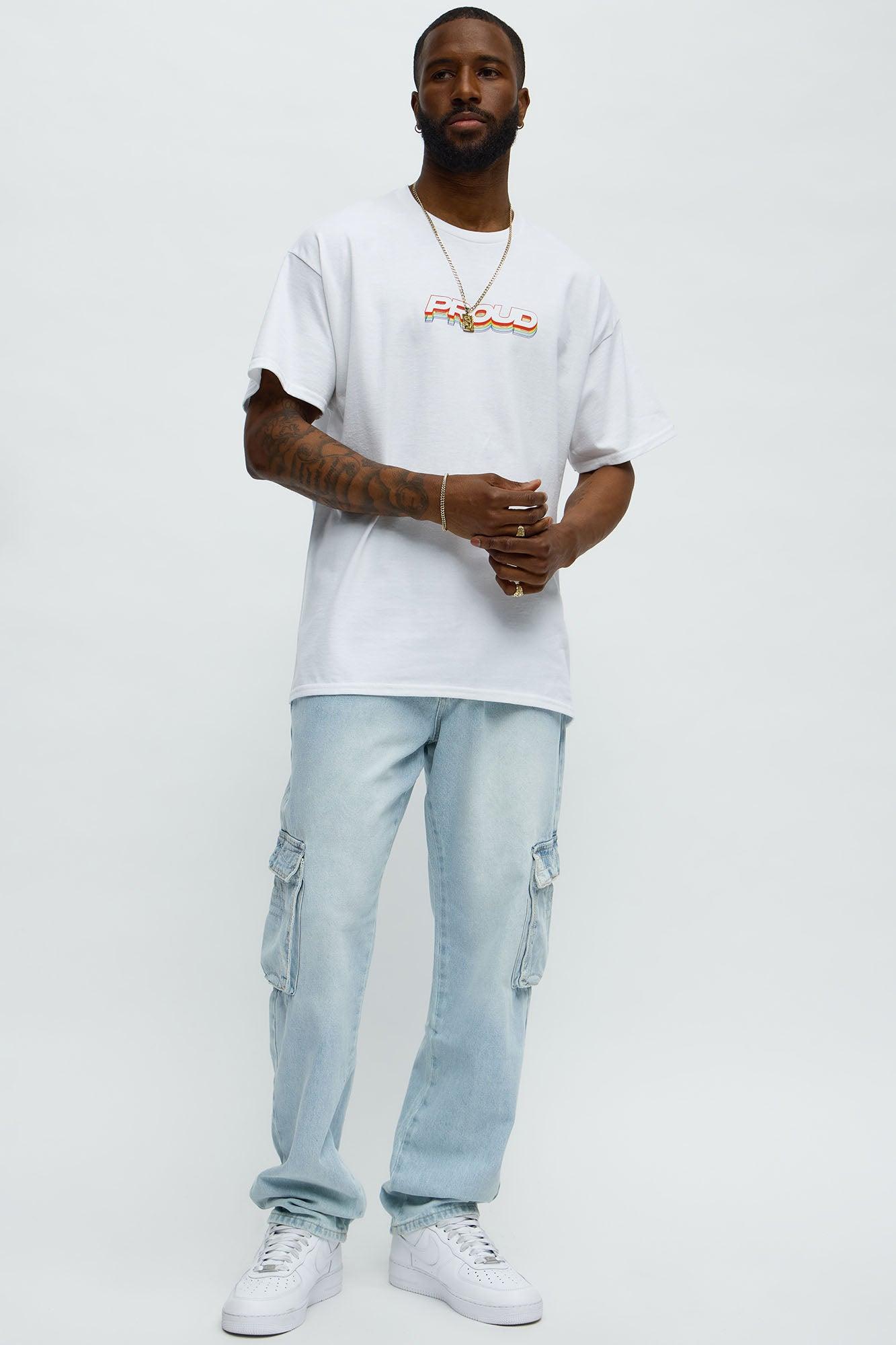 Proud Oversized Short Sleeve Tee - White Product Image