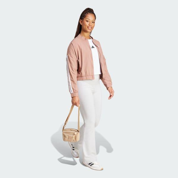 adidas Essentials 3-Stripes Lifestyle Woven Bomber Jacket Warm Clay 2XS Womens Product Image