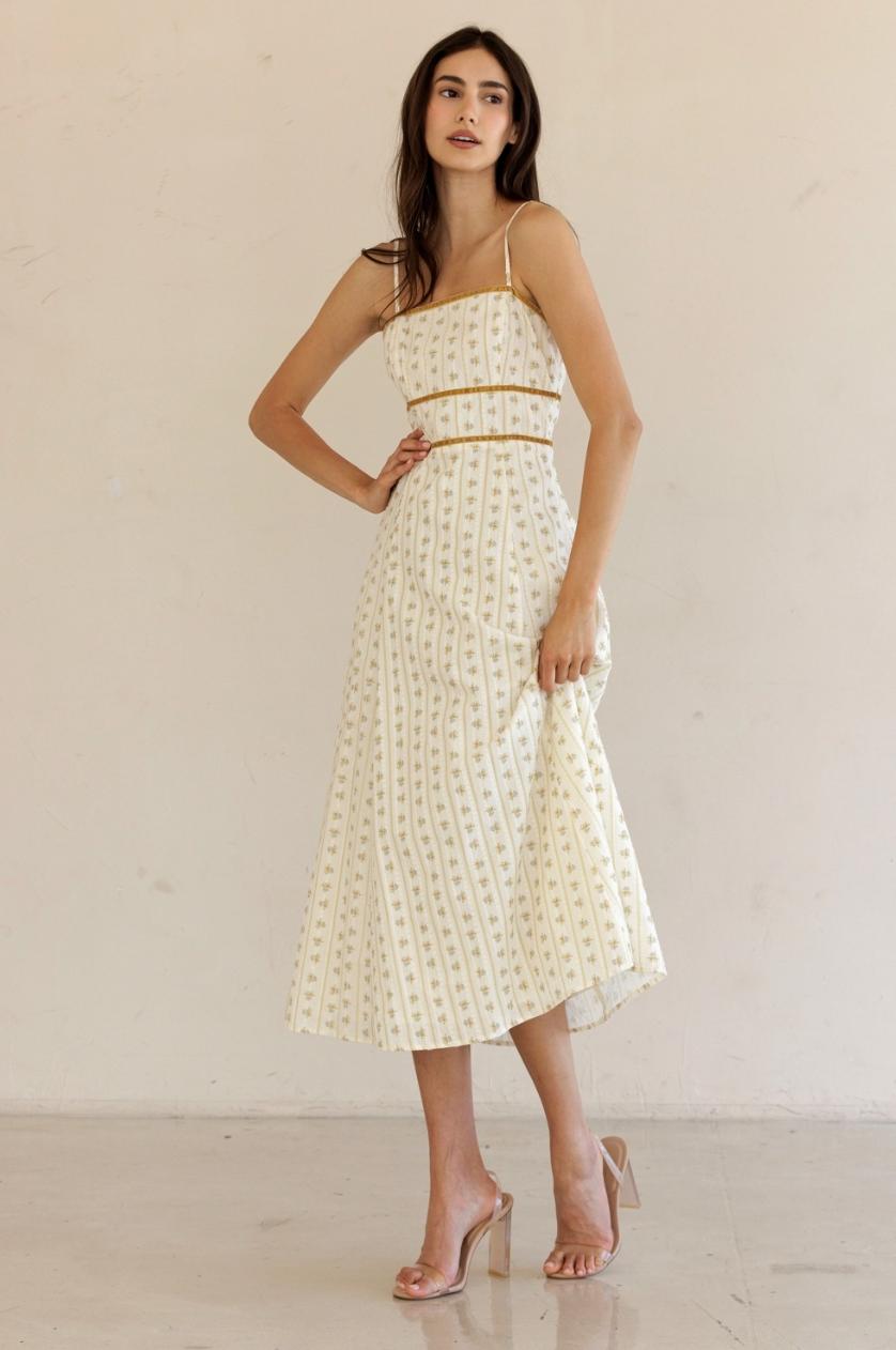 Floral Striped Midi Dress Product Image