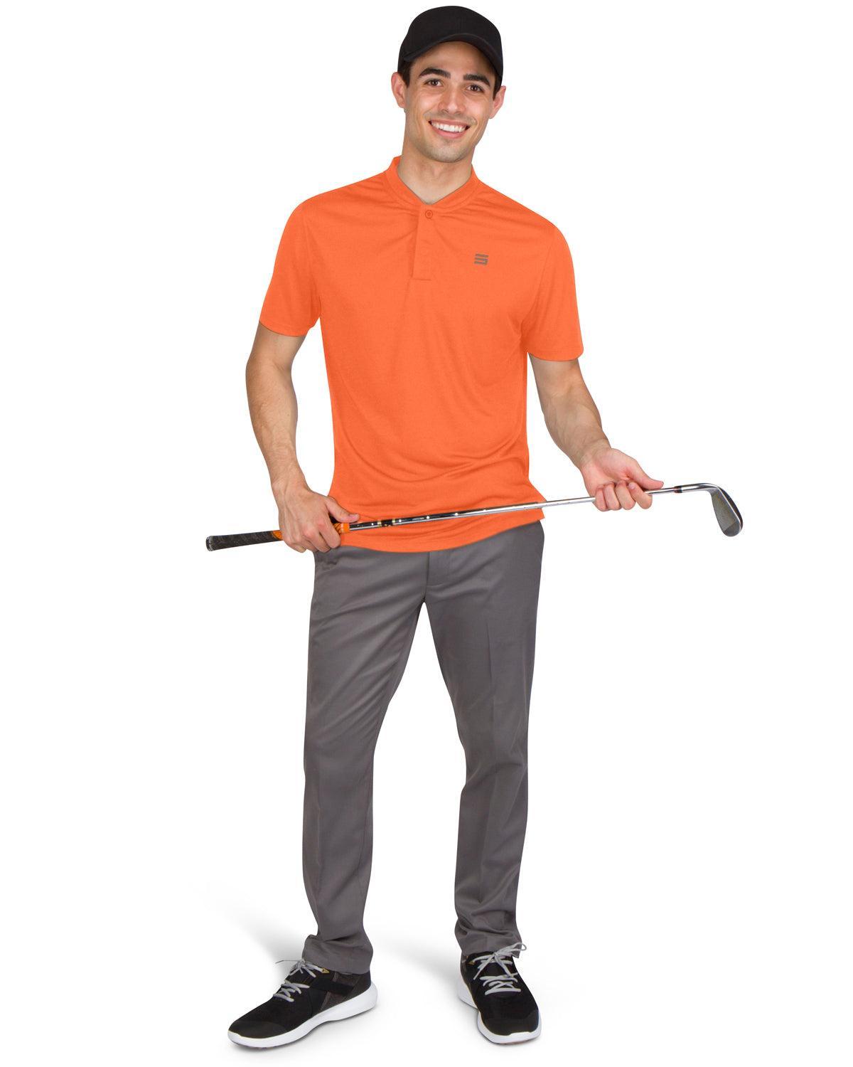 Three Sixty Six Men's Solid Collarless Golf Polo Male Product Image