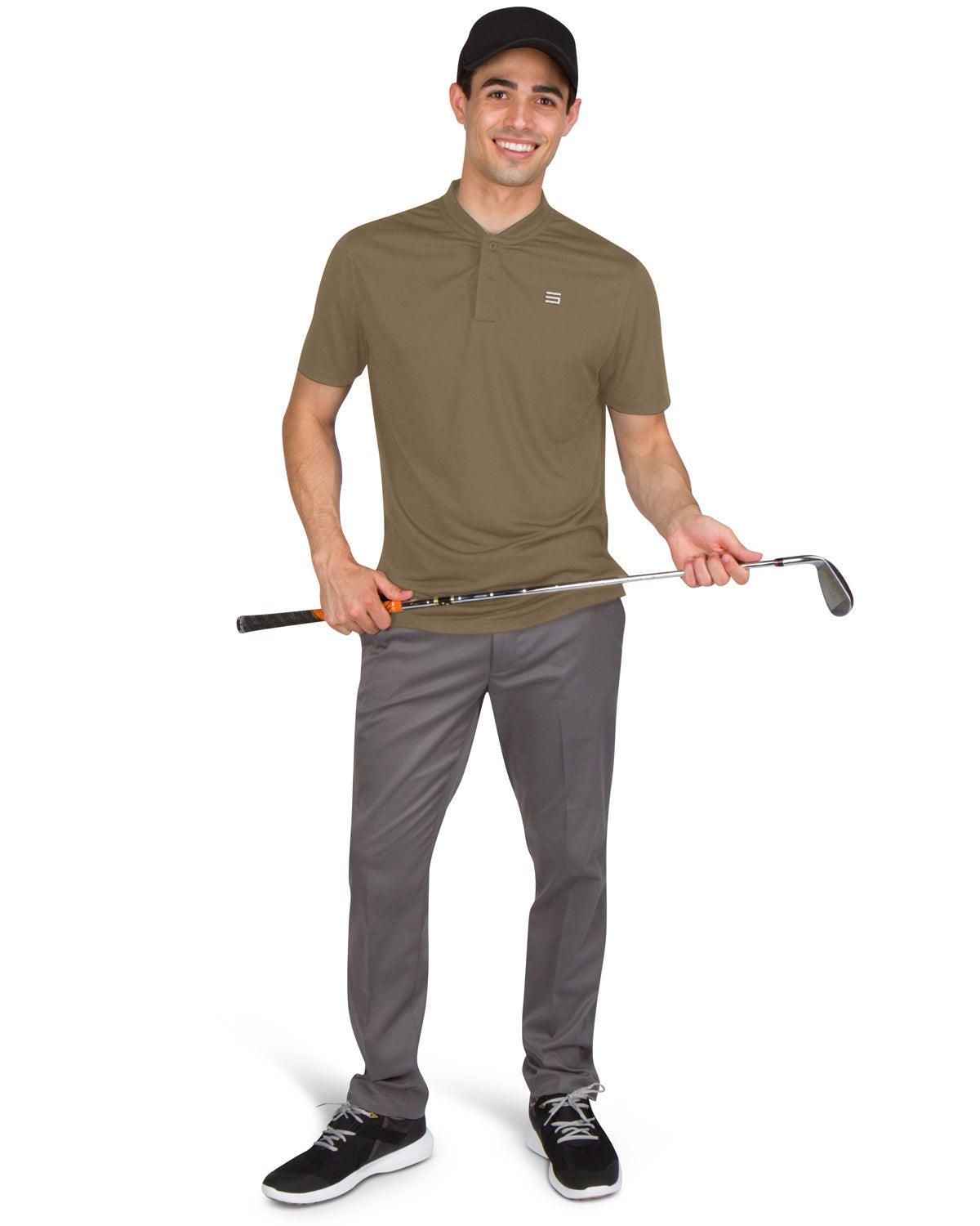 Three Sixty Six Men's Solid Collarless Golf Polo Male Product Image