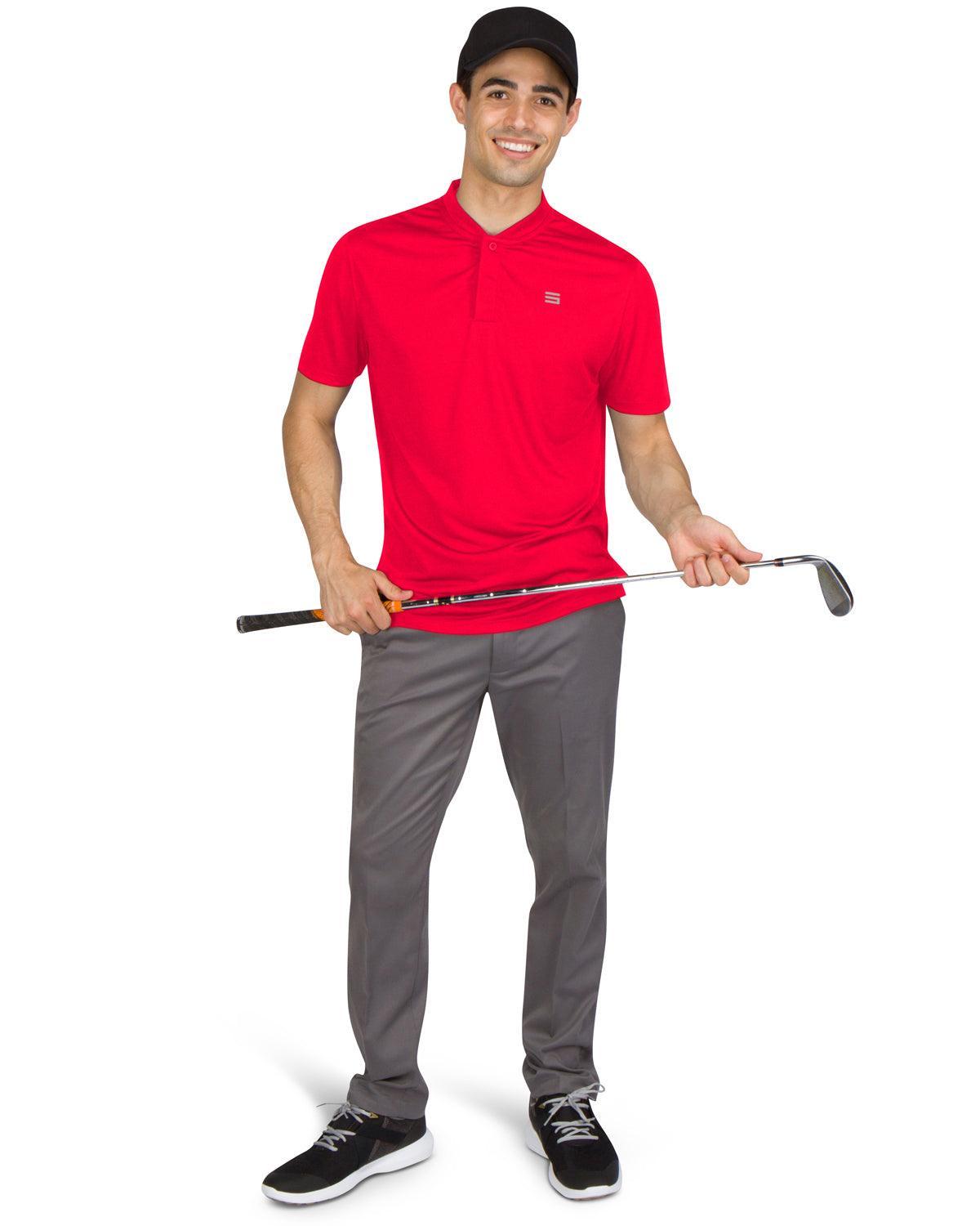 Three Sixty Six Men's Solid Collarless Golf Polo Male Product Image