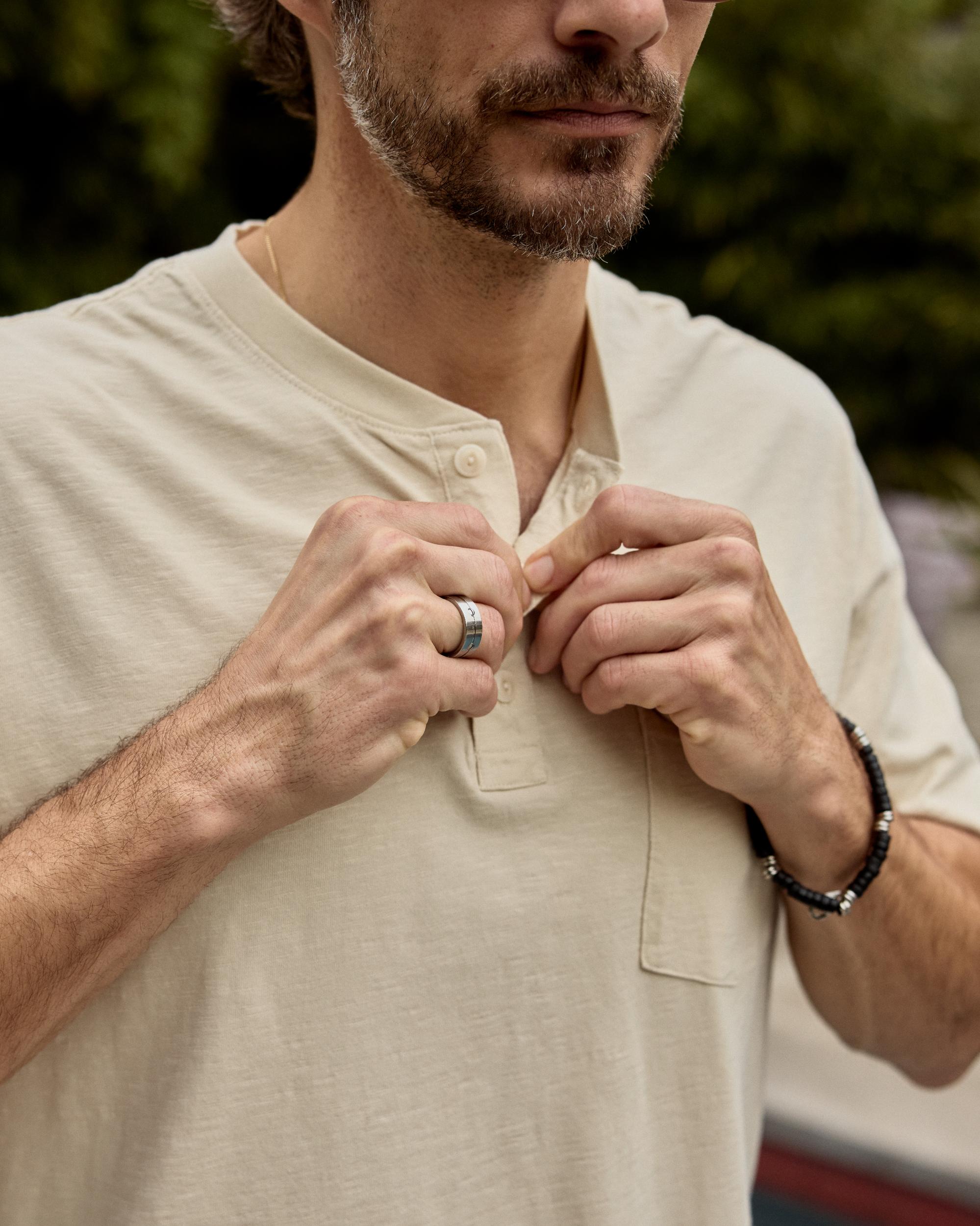 Slub Jersey Short Sleeve Henley Product Image