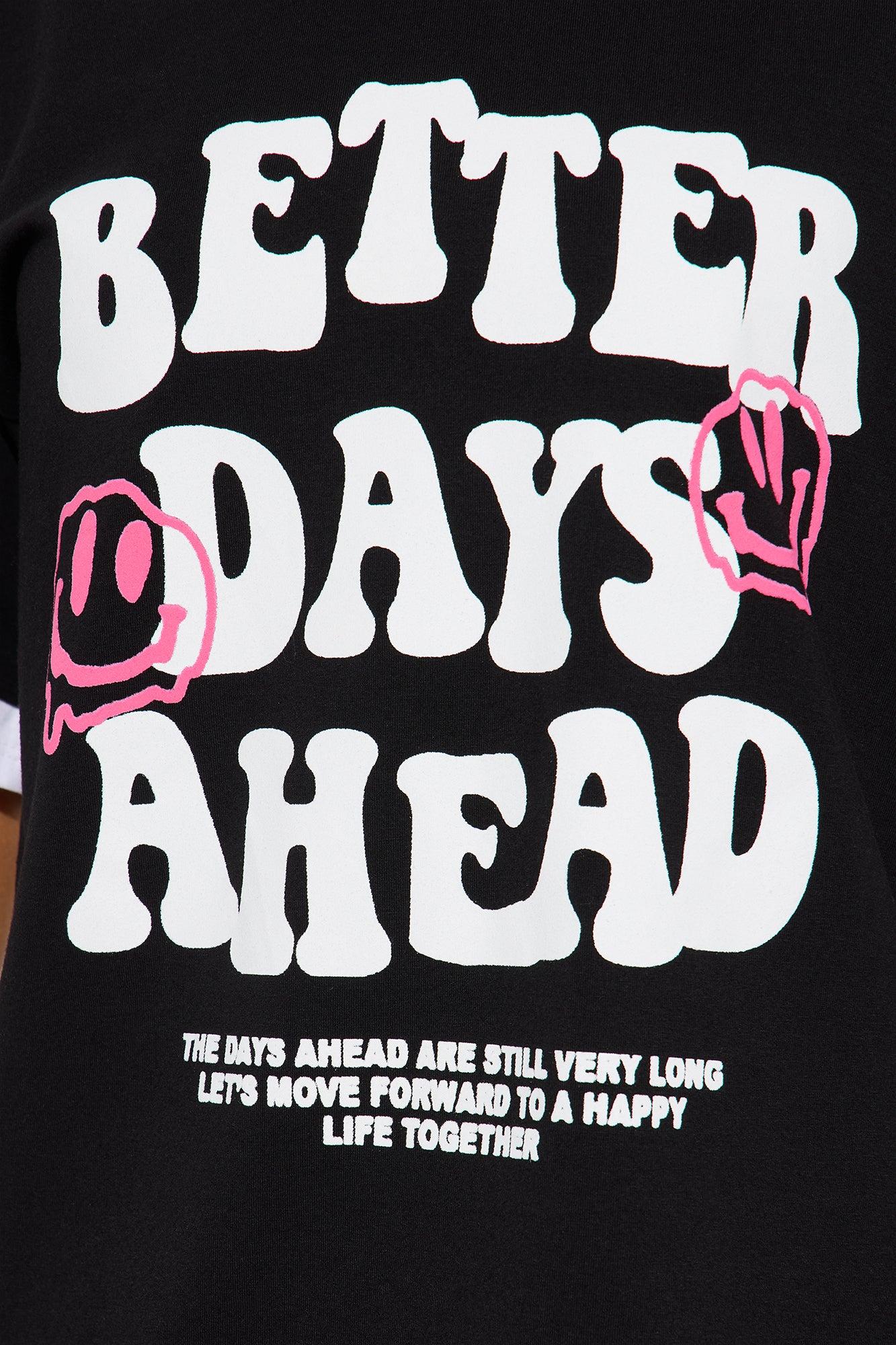 Better Days Ahead T-Shirt Mini Dress - Black/White Female Product Image