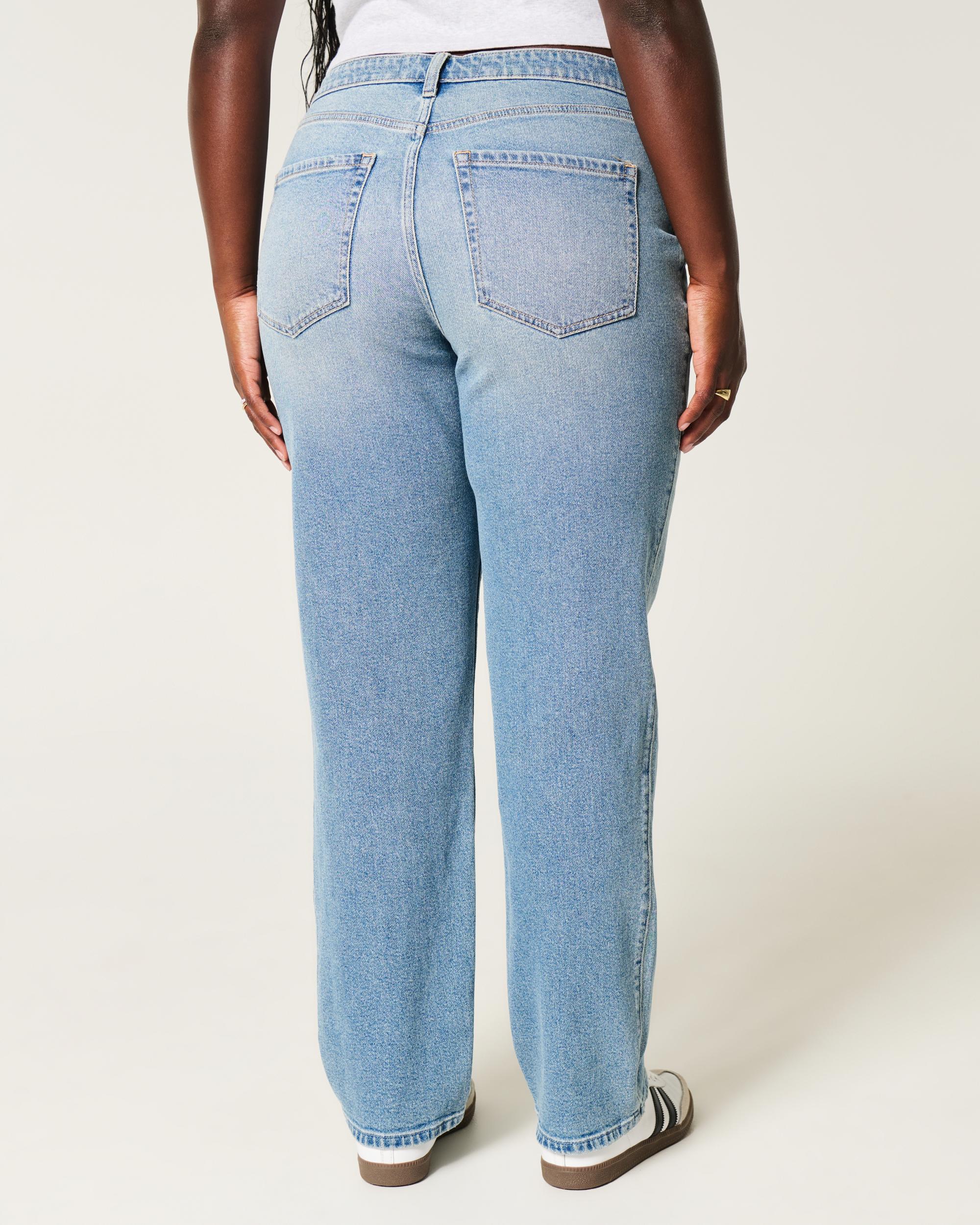 Curvy High-Rise Medium Wash Straight Jeans Product Image
