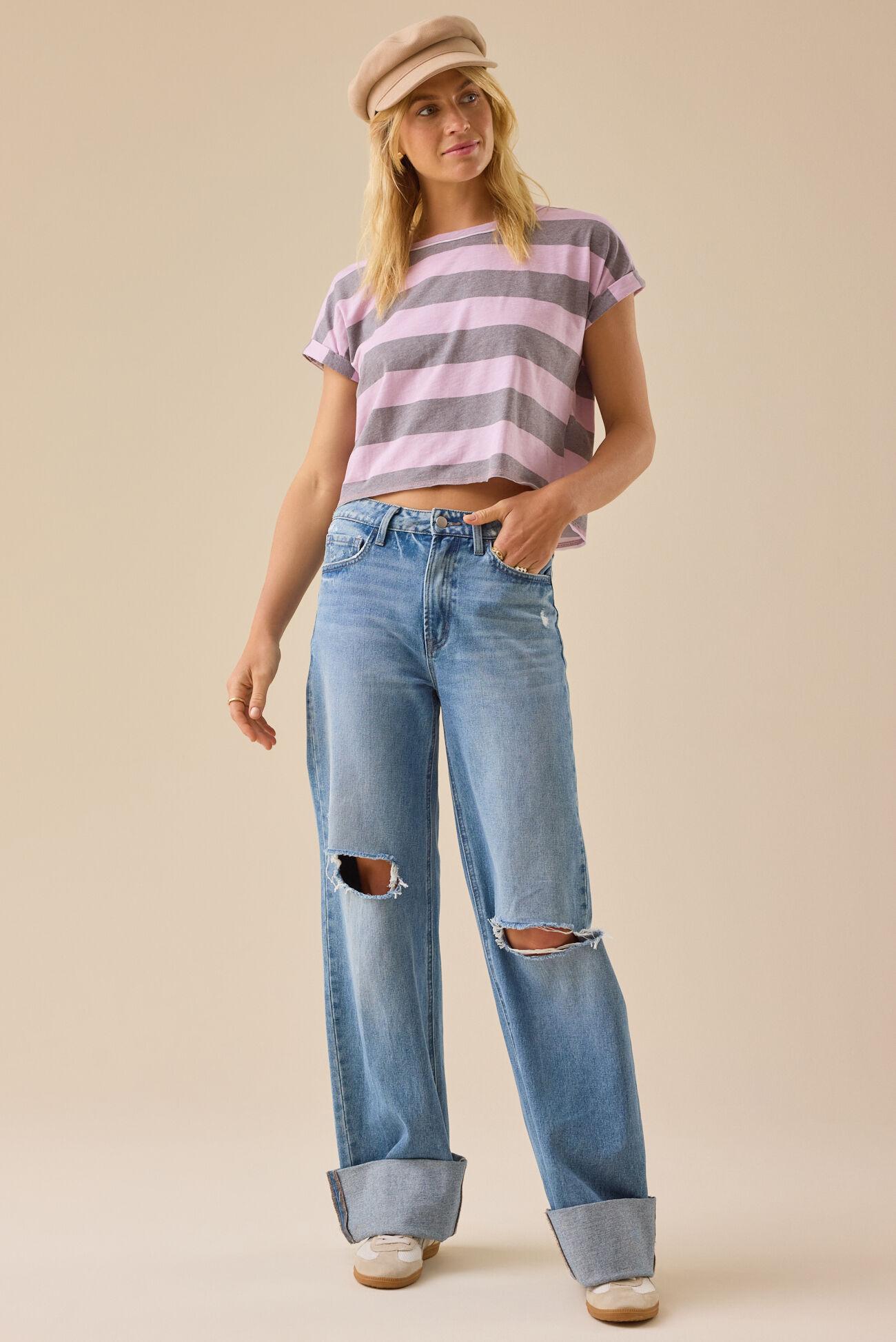 Demi Boxy Stripe Tee Product Image