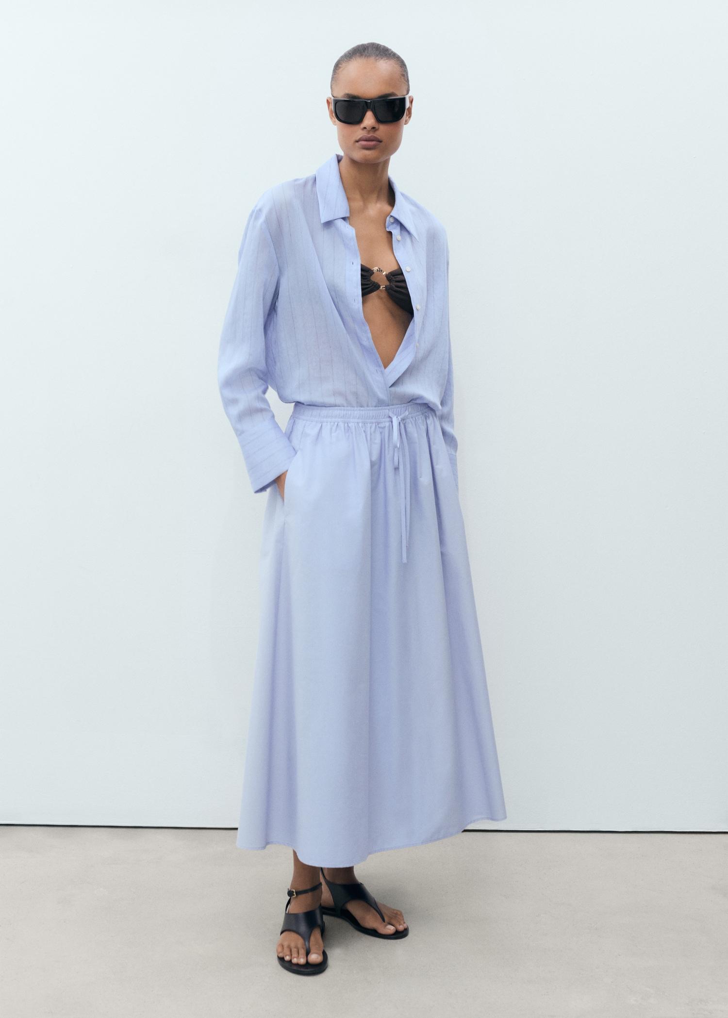 Flared cotton skirt - Women | MANGO USA Product Image