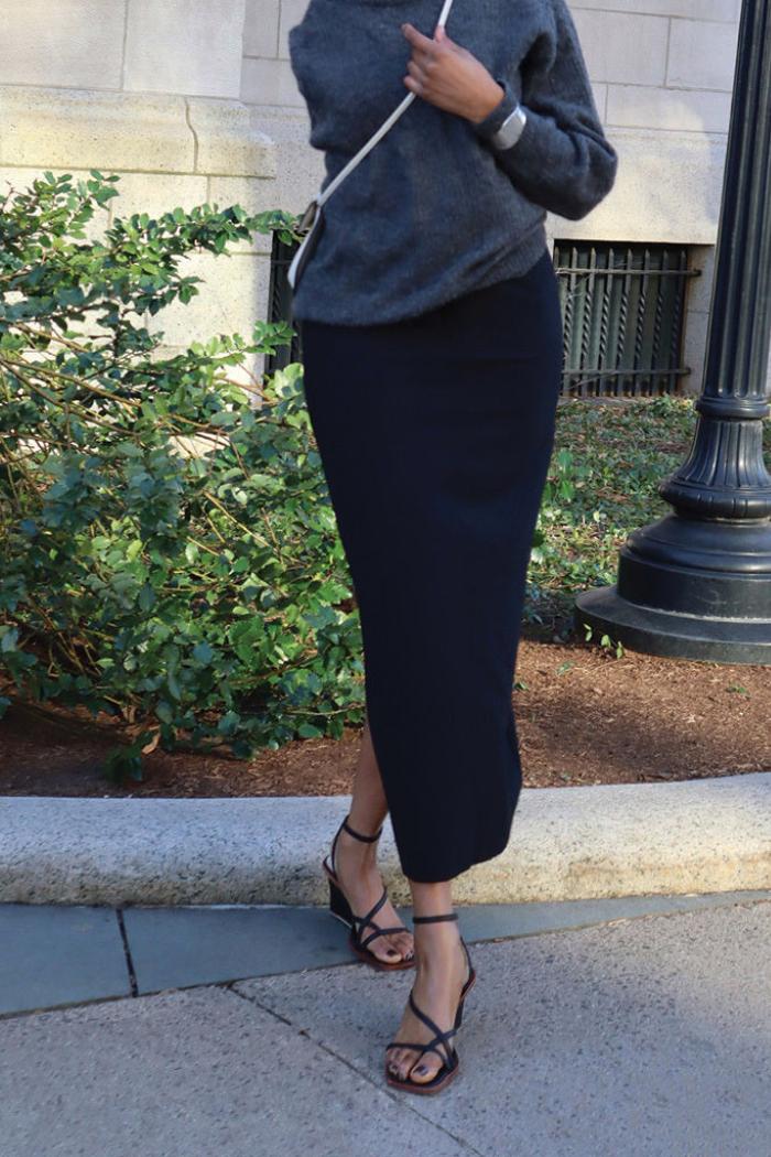 Gemini Wedges - Black Leather Product Image