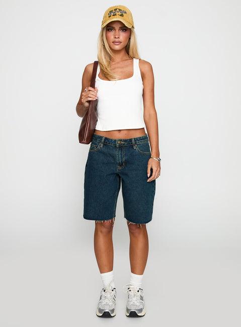 Cult Classic Longline Denim Shorts Vintage Wash Product Image