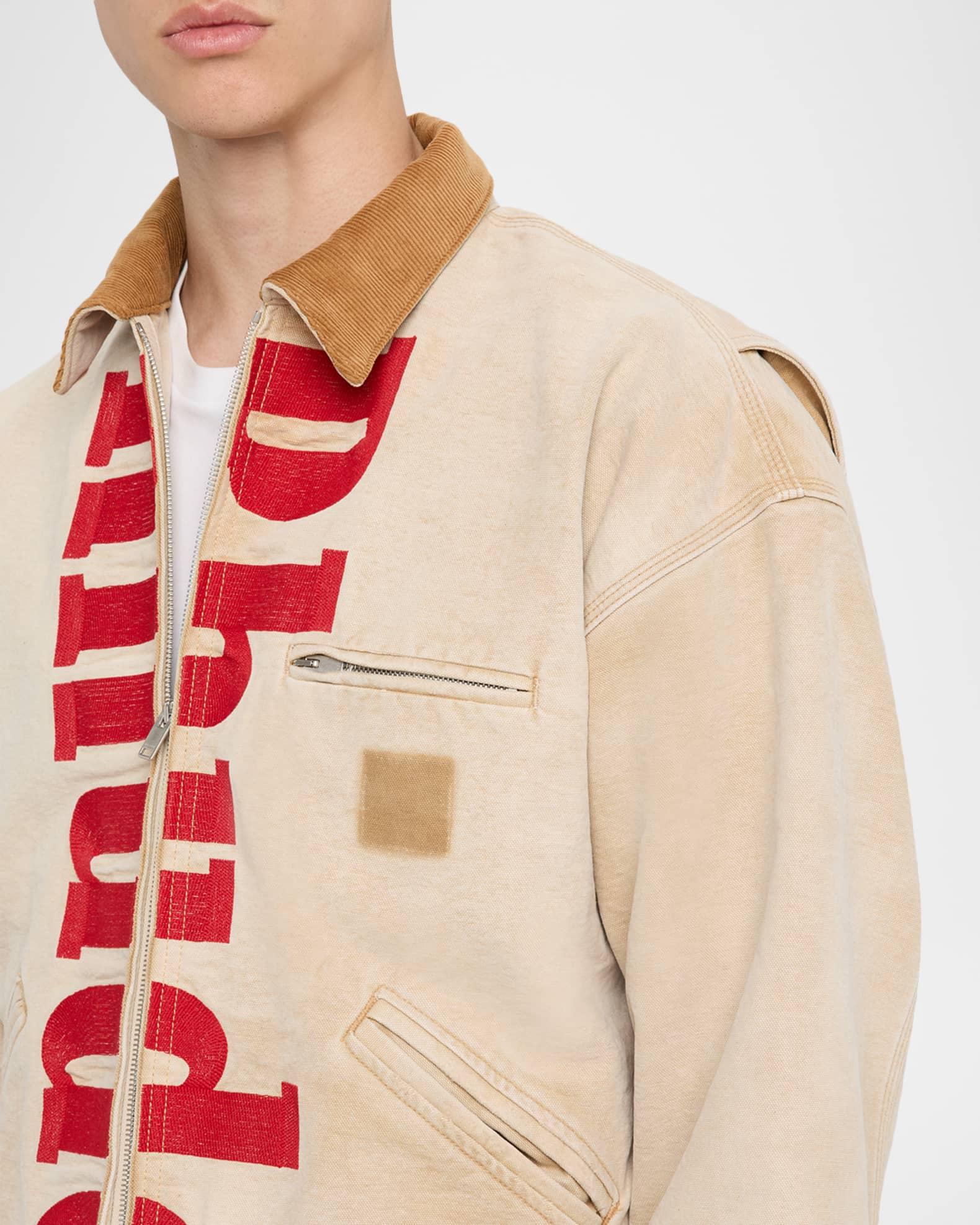 Men's Corduroy-Collar Logo Full-Zip Jacket Product Image