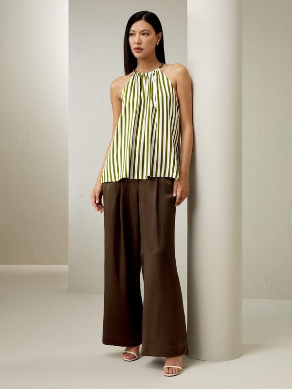 Silk Twill Halter Neck Top Product Image