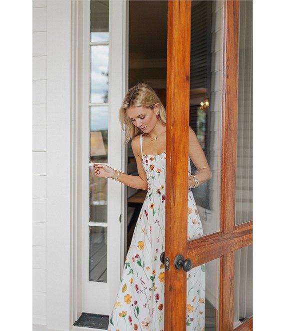 Antonio Melani x Style by Simkins Maybry Floral Print Poplin Sweetheart Neck Sleeveless Maxi Dress Product Image
