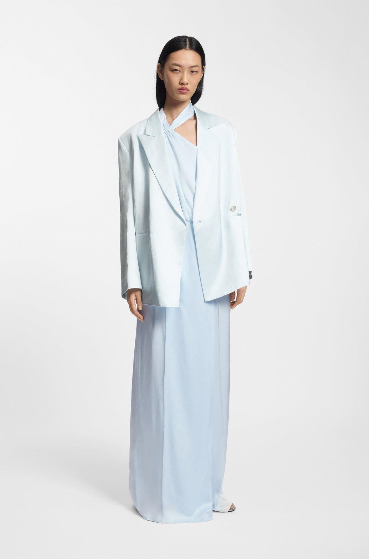 Relaxed-fit blazer in soft sateen Product Image