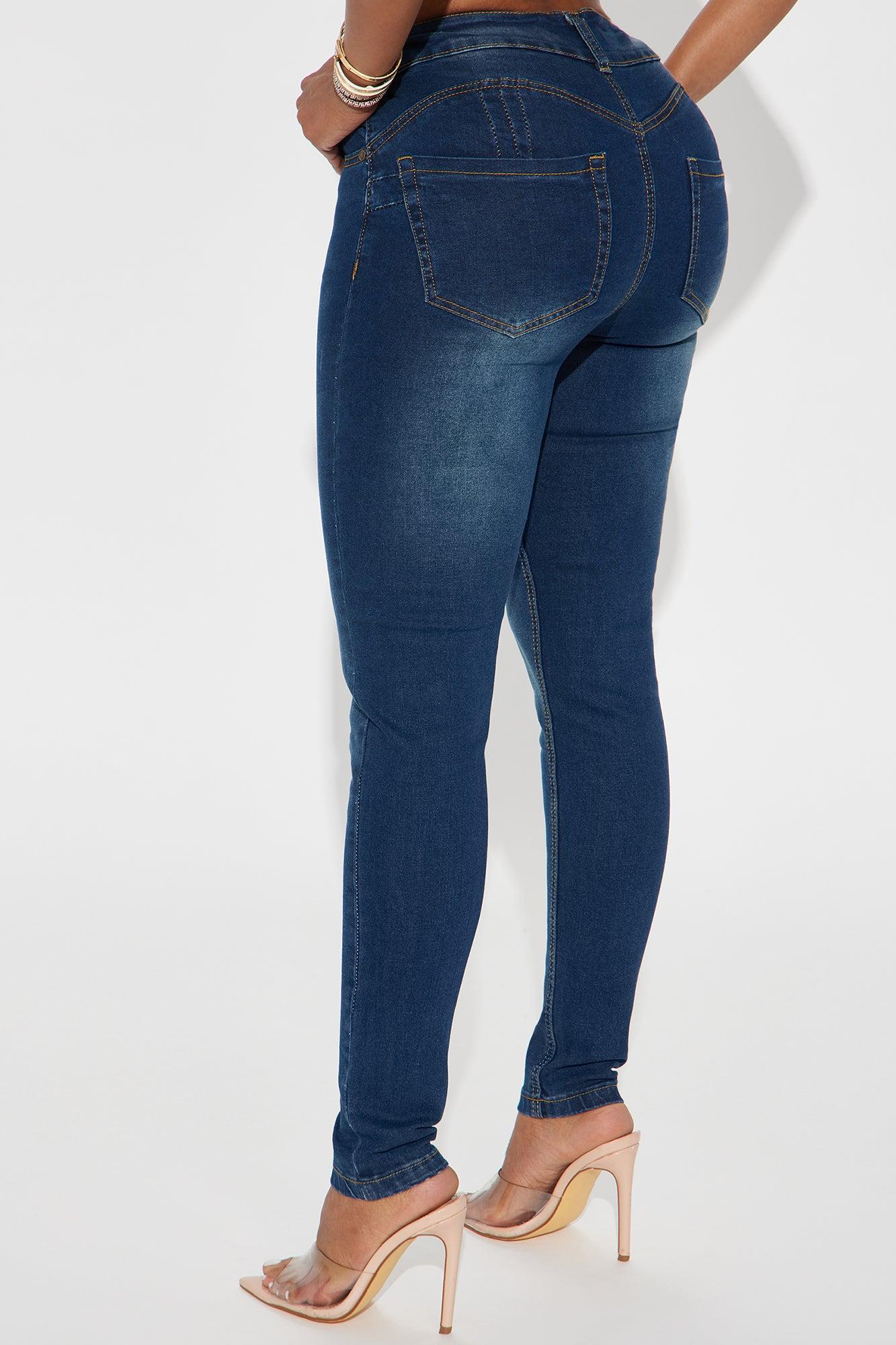 Brooklyn Booty Lifter Stretch Skinny Jeans - Dark Wash Product Image