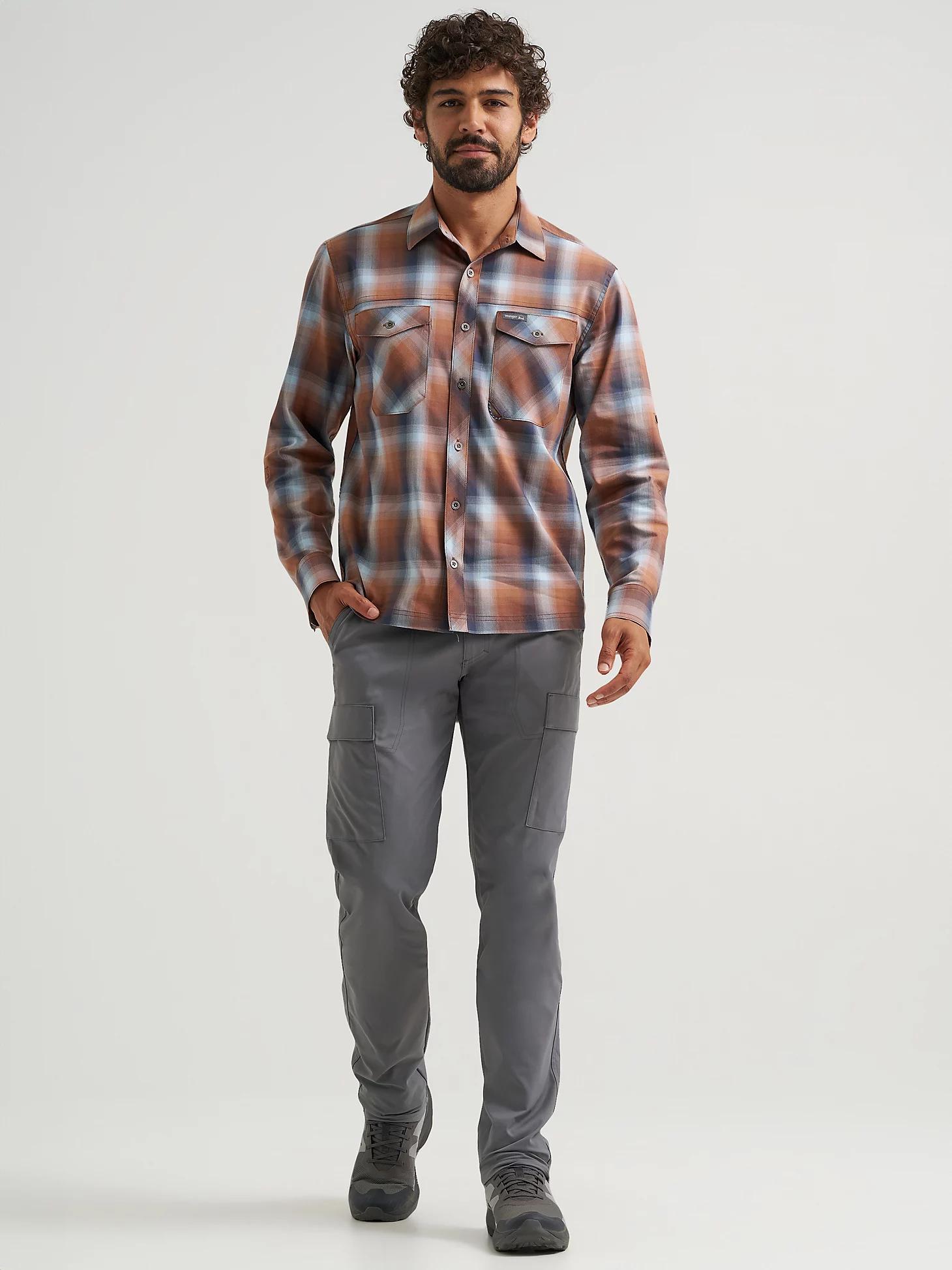 Men's Outdoor Stretch Plaid Shirt in Burst Rawhide Product Image