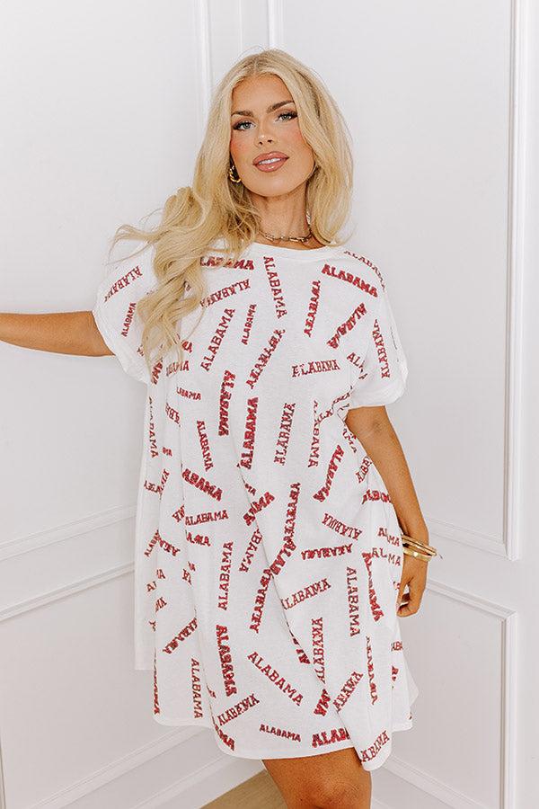 School Spirit Sequin Embroidered Mini Dress in Alabama Curves Product Image