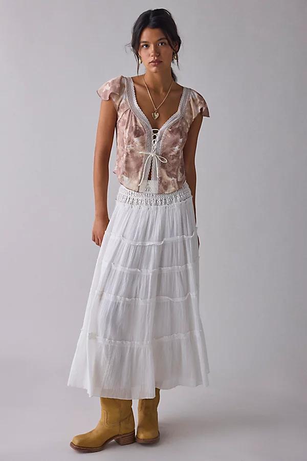 Kimchi Blue Cameron Lace Trim Tie-Front Top Womens at Urban Outfitters Product Image