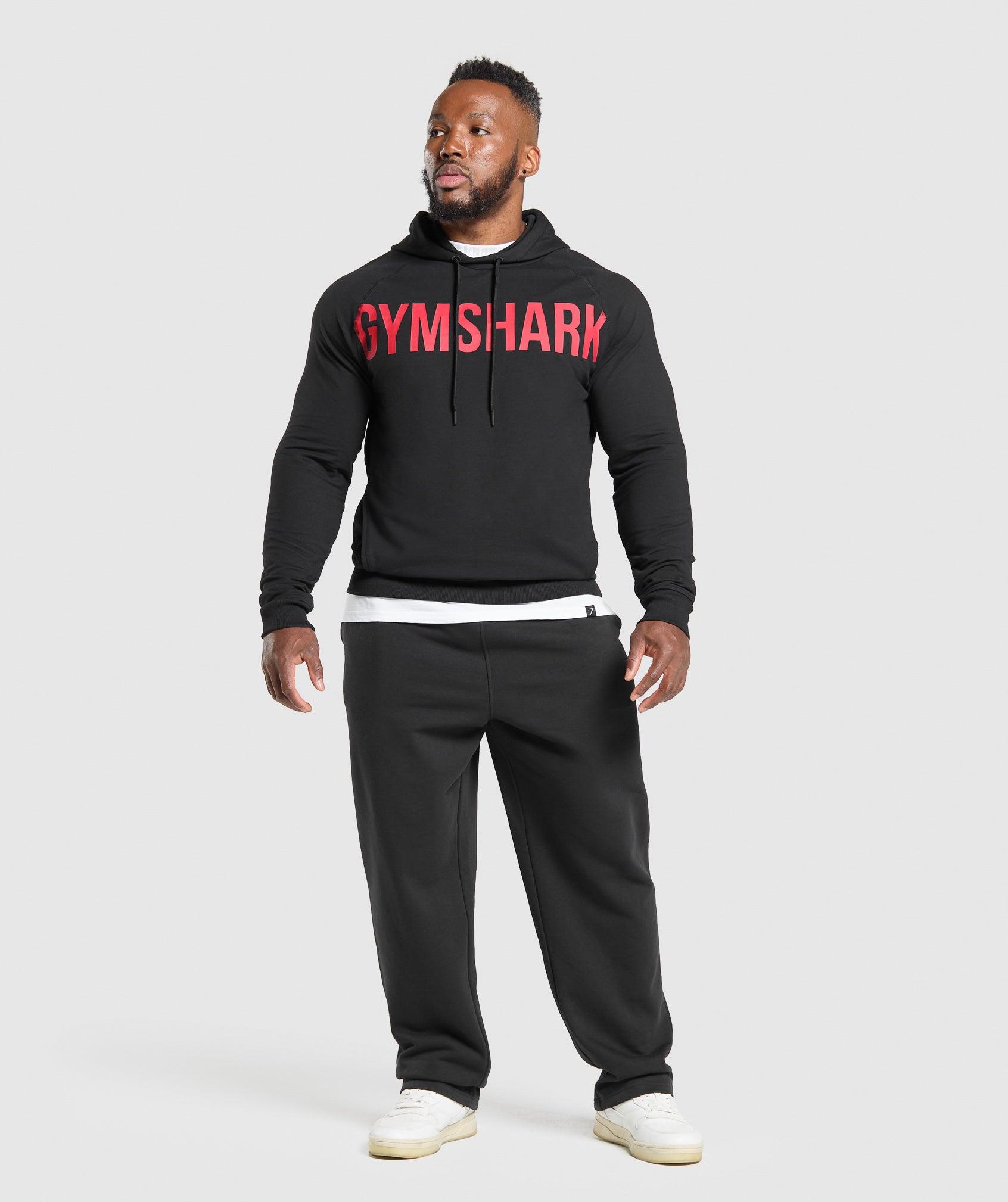 Gymshark Prime Hoodie - Black/Vivid Red Male Product Image