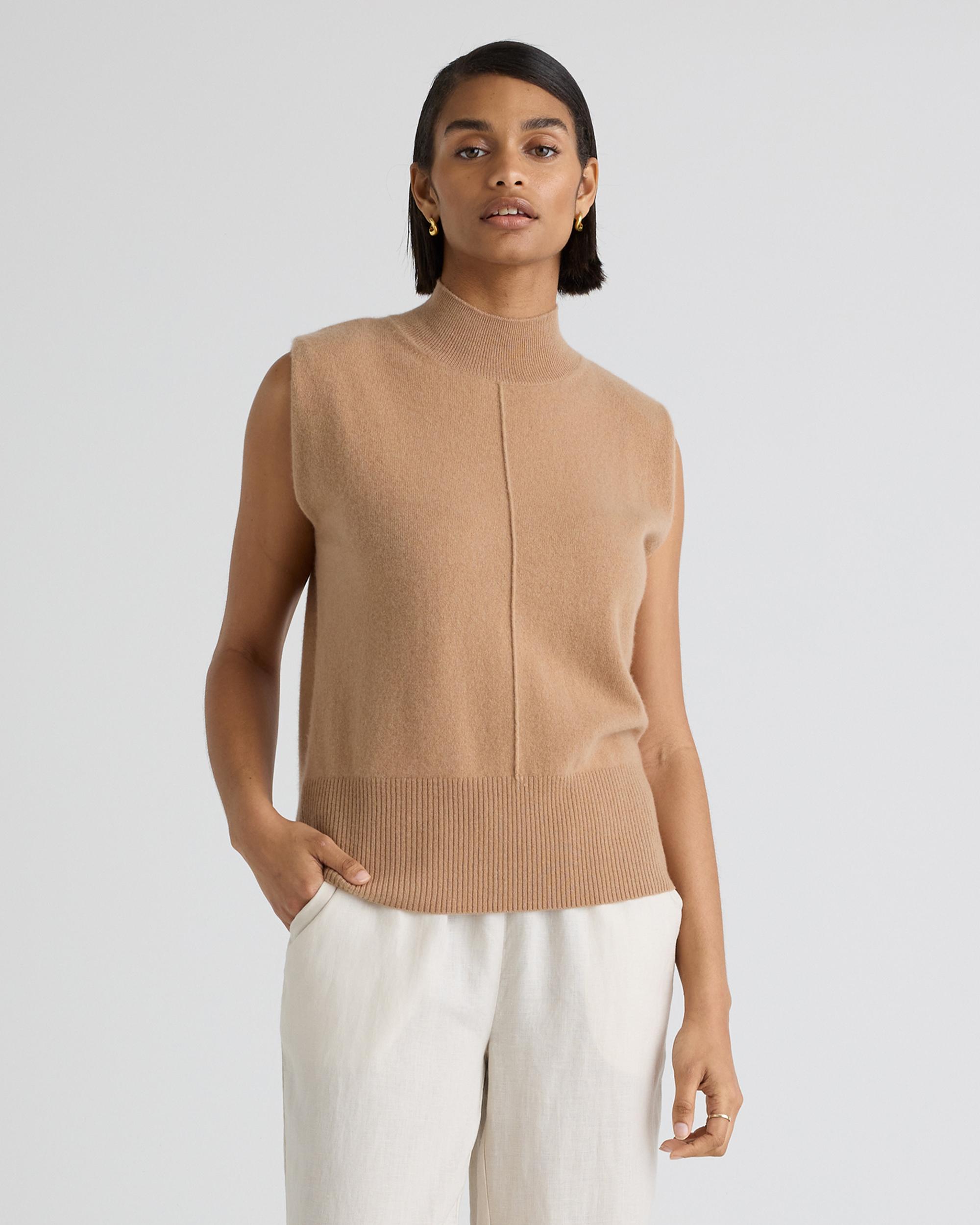 Quince | Women's Mongolian Cashmere Padded-Shoulder Sweater Tank Top Product Image