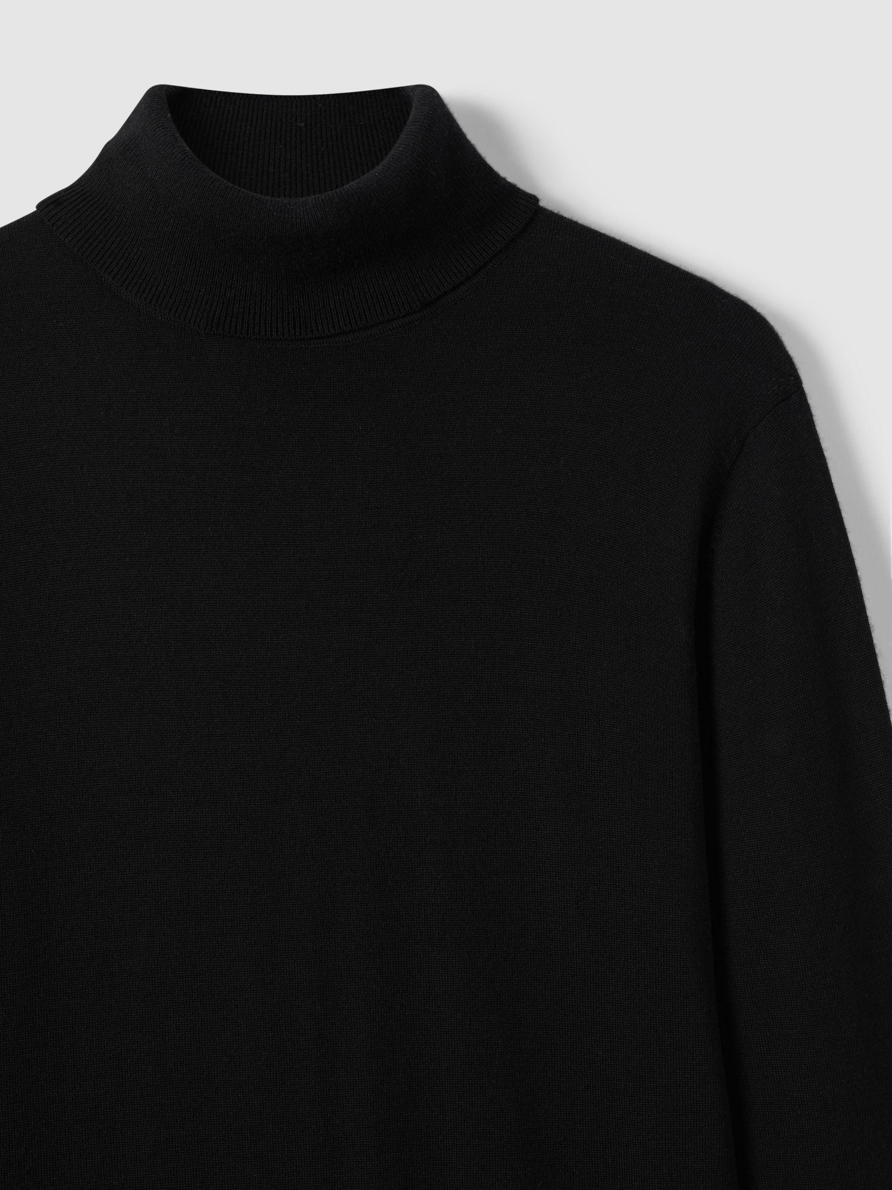 Merino Roll-Neck Jumper in Black Product Image