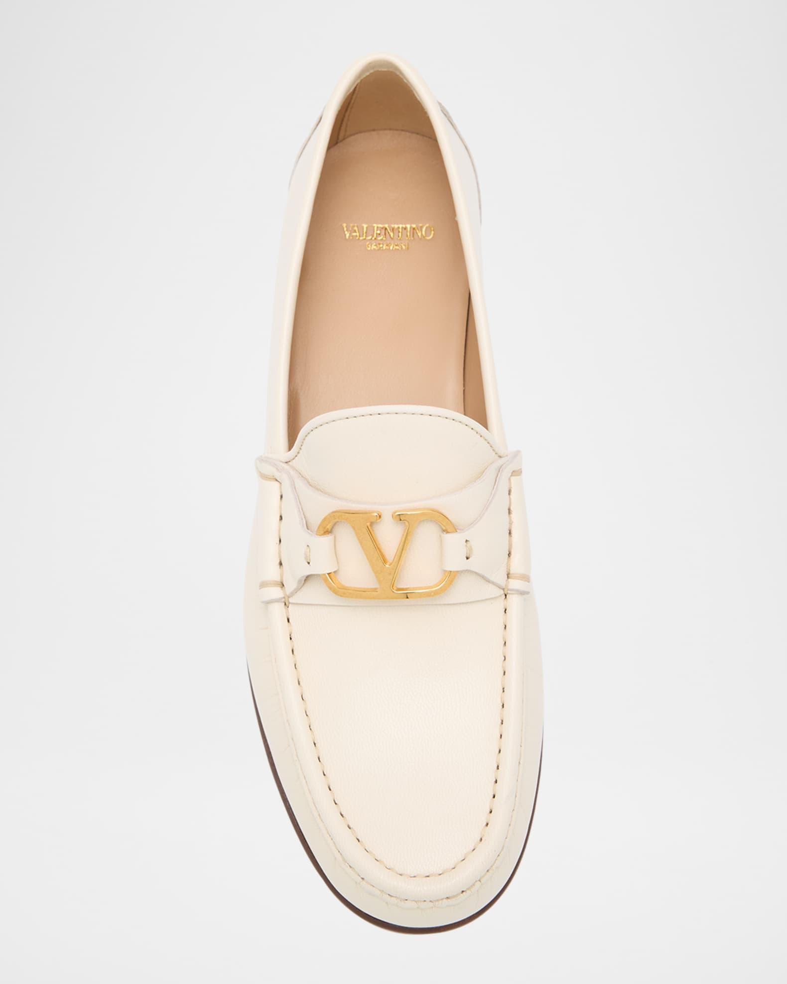 VLogo Leather Medallion Loafers Product Image