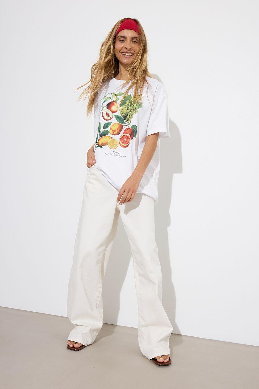 Printed Round Neck Oversized Tee Product Image