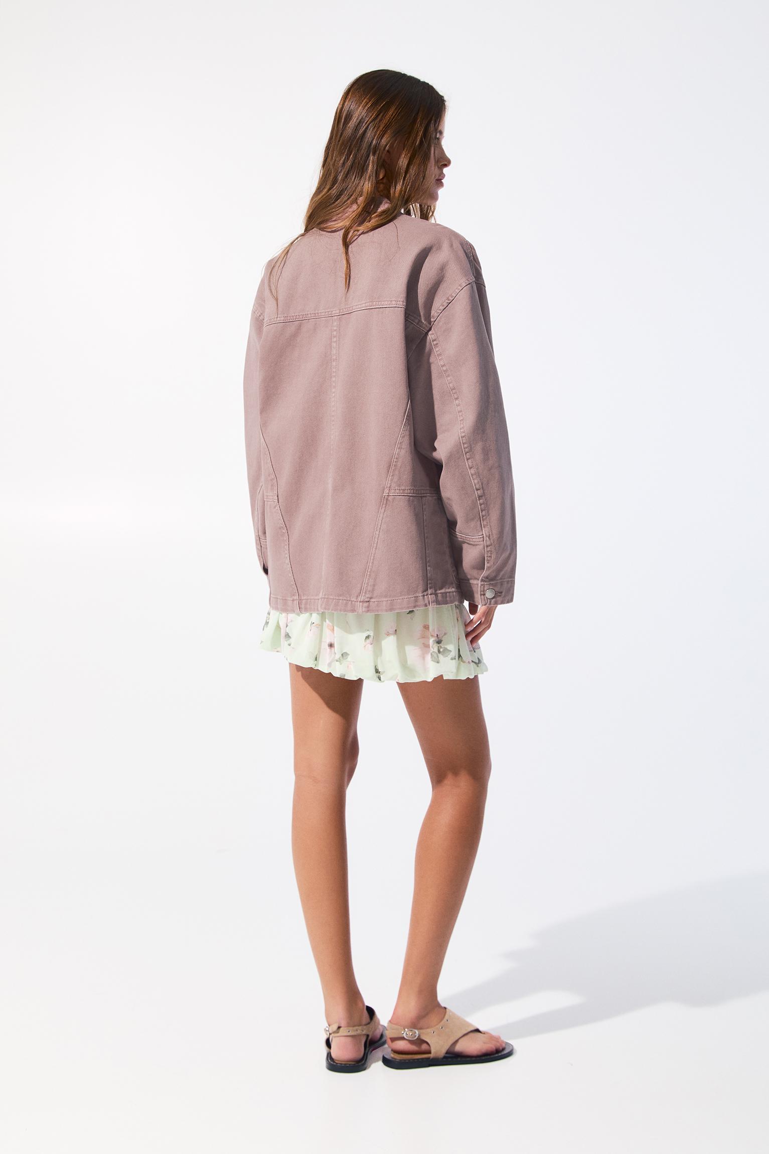 Pink denim jacket Product Image