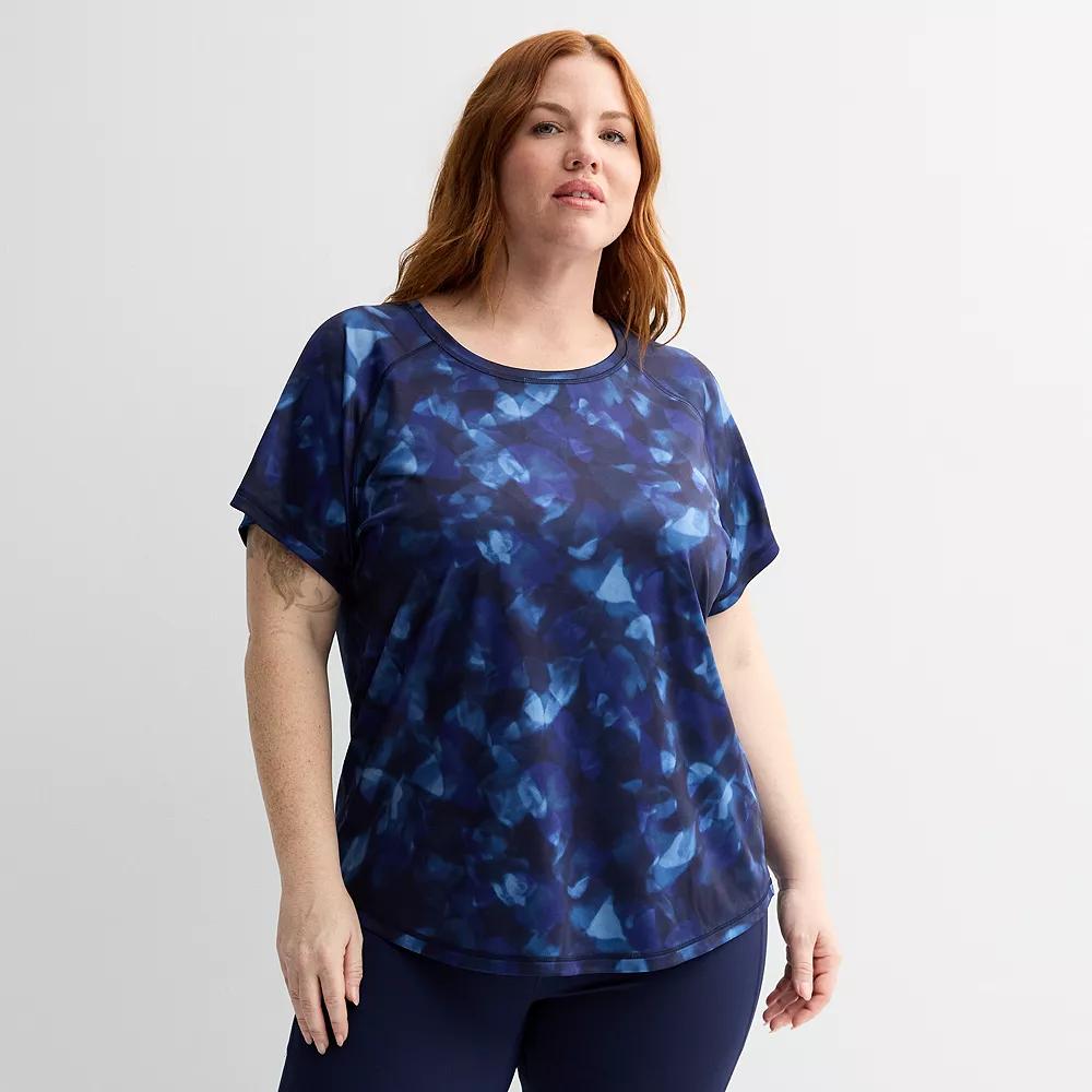 Plus Size Tek Gear® Dry Tek Short Sleeve Tee, Women's, Size: 4XL, Blue Flittering Product Image