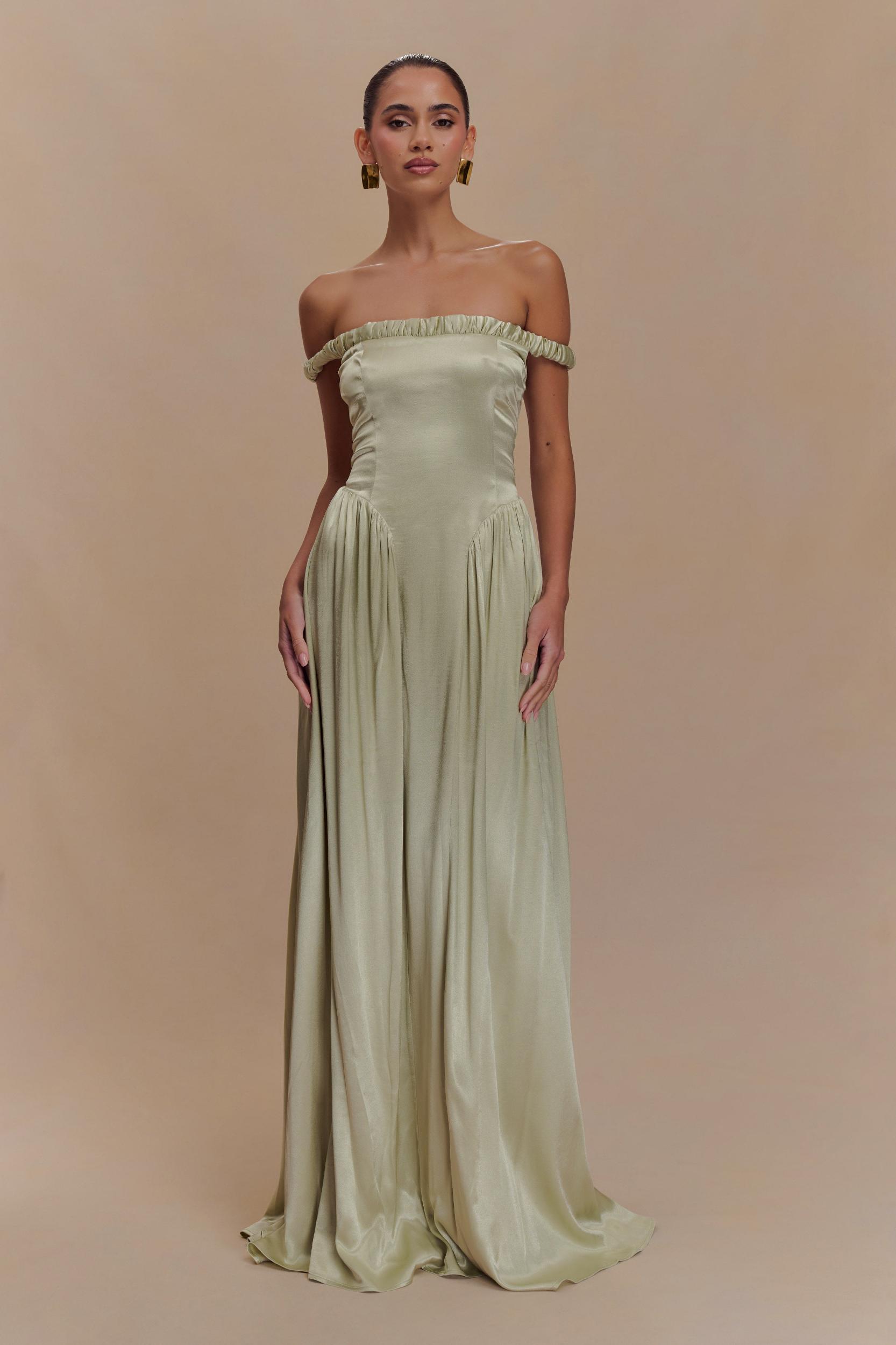 Coco Dropped Waist Maxi Dress - Sage Product Image