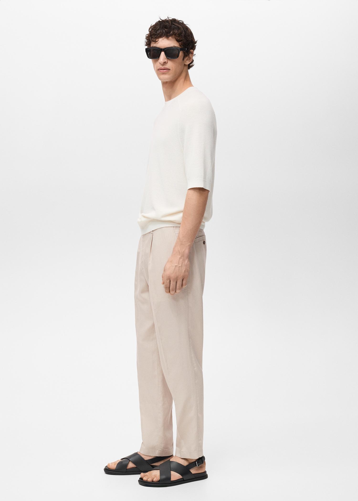 Slim fit linen pants - Men | MANGO USA Product Image