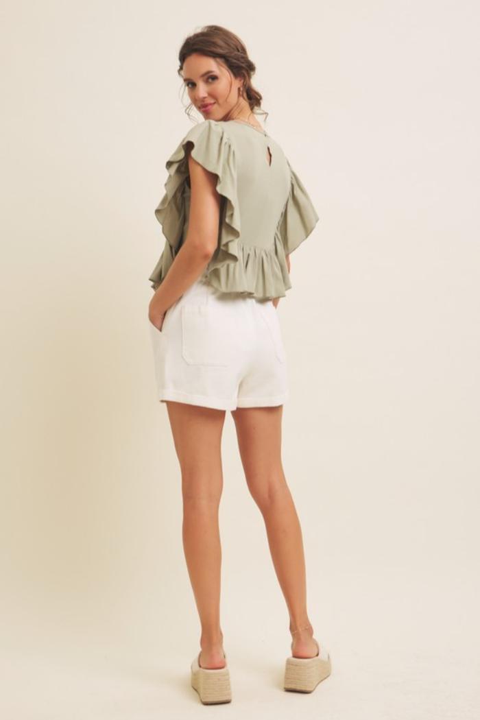 Flutter Slv Smocked Top Product Image