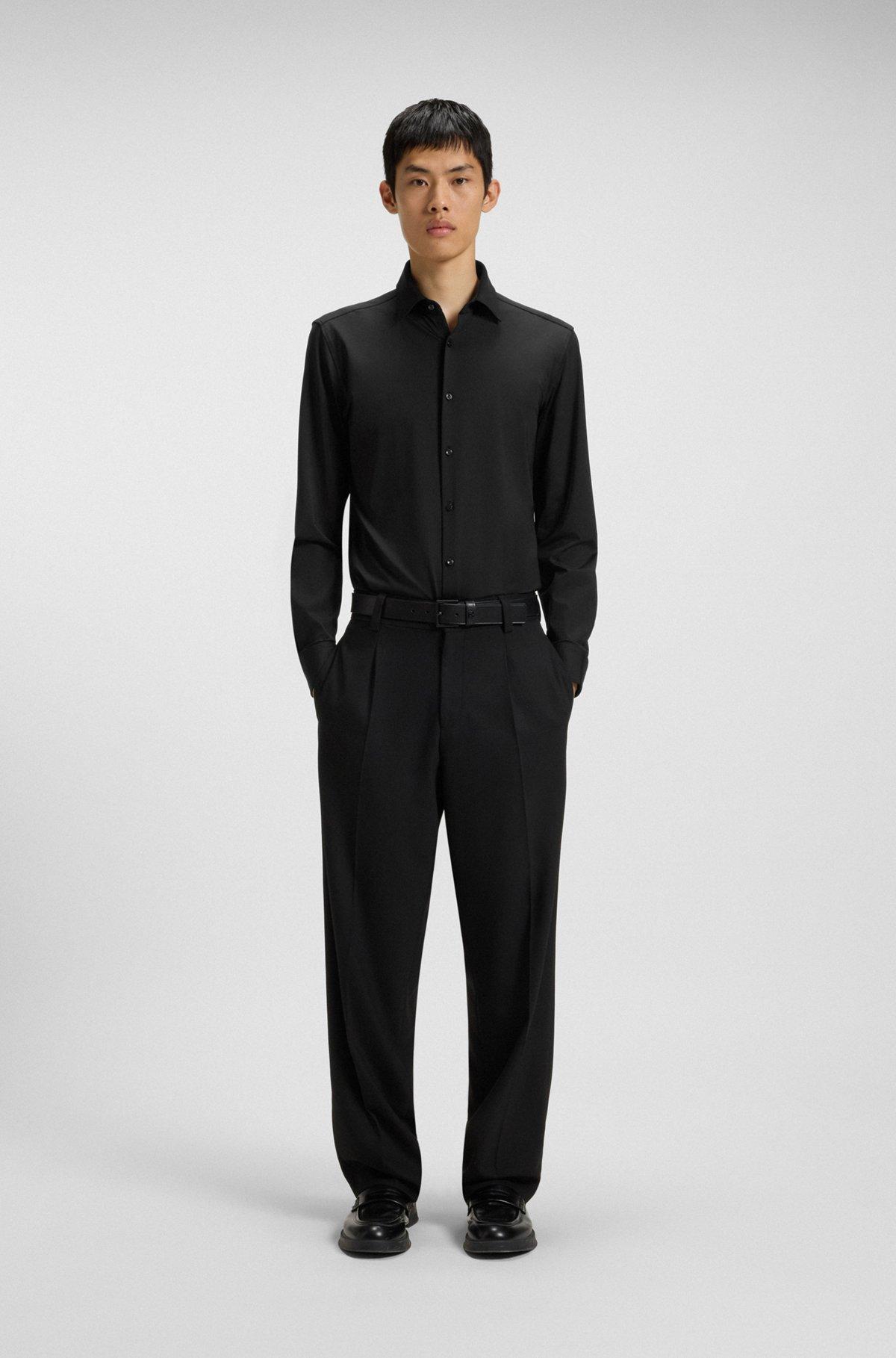 Slim-fit shirt in performance-stretch jersey Product Image