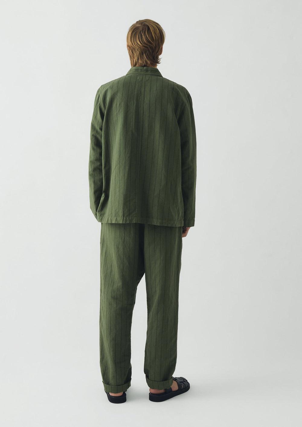 Overdyed Stripe Elasticated Cotton Linen Pants | Basil Product Image