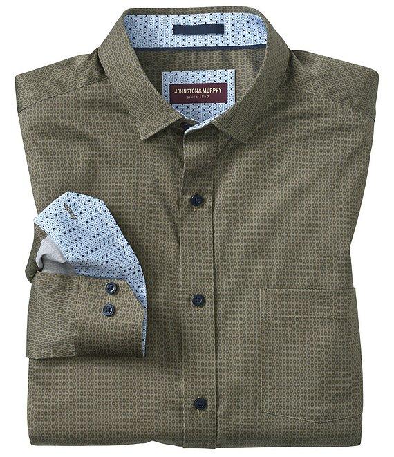 Johnston & Murphy Linked Oval Print Long Sleeve Woven Shirt Product Image