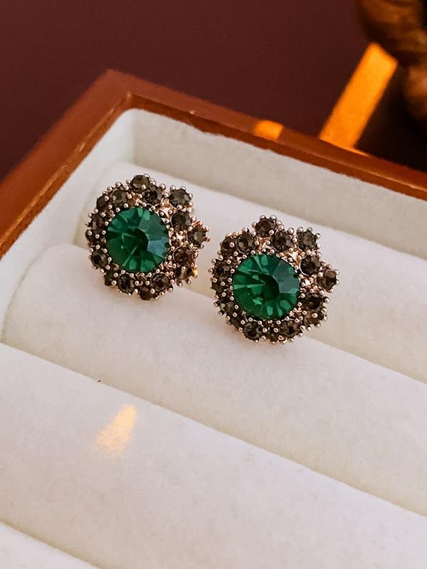 Geometric Rhine Stones Earrings Accessories Product Image