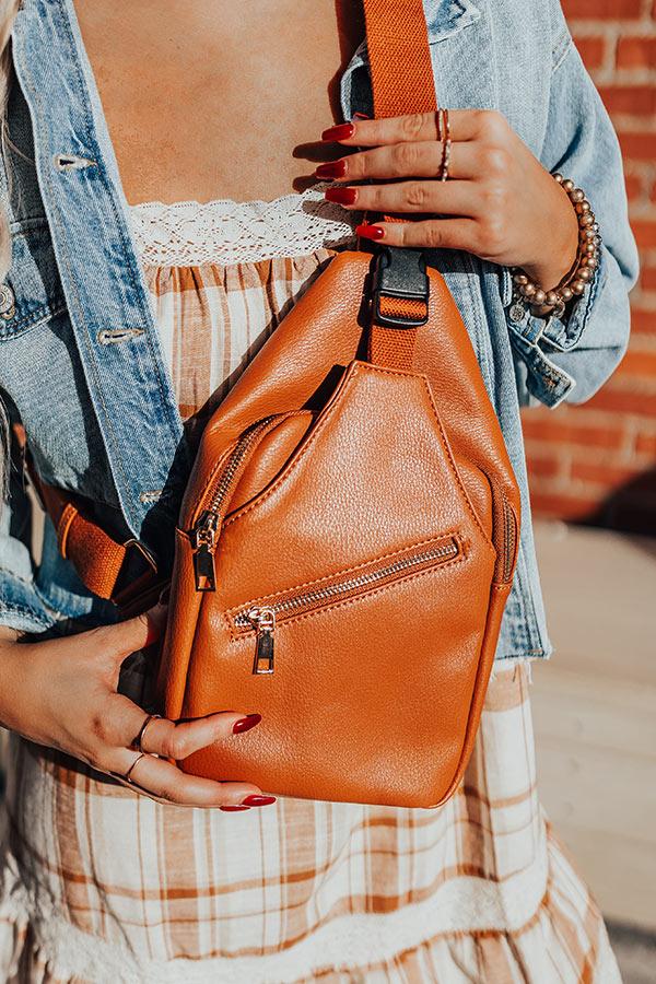 Thinking Out Loud Faux Leather Backpack In Rust Product Image