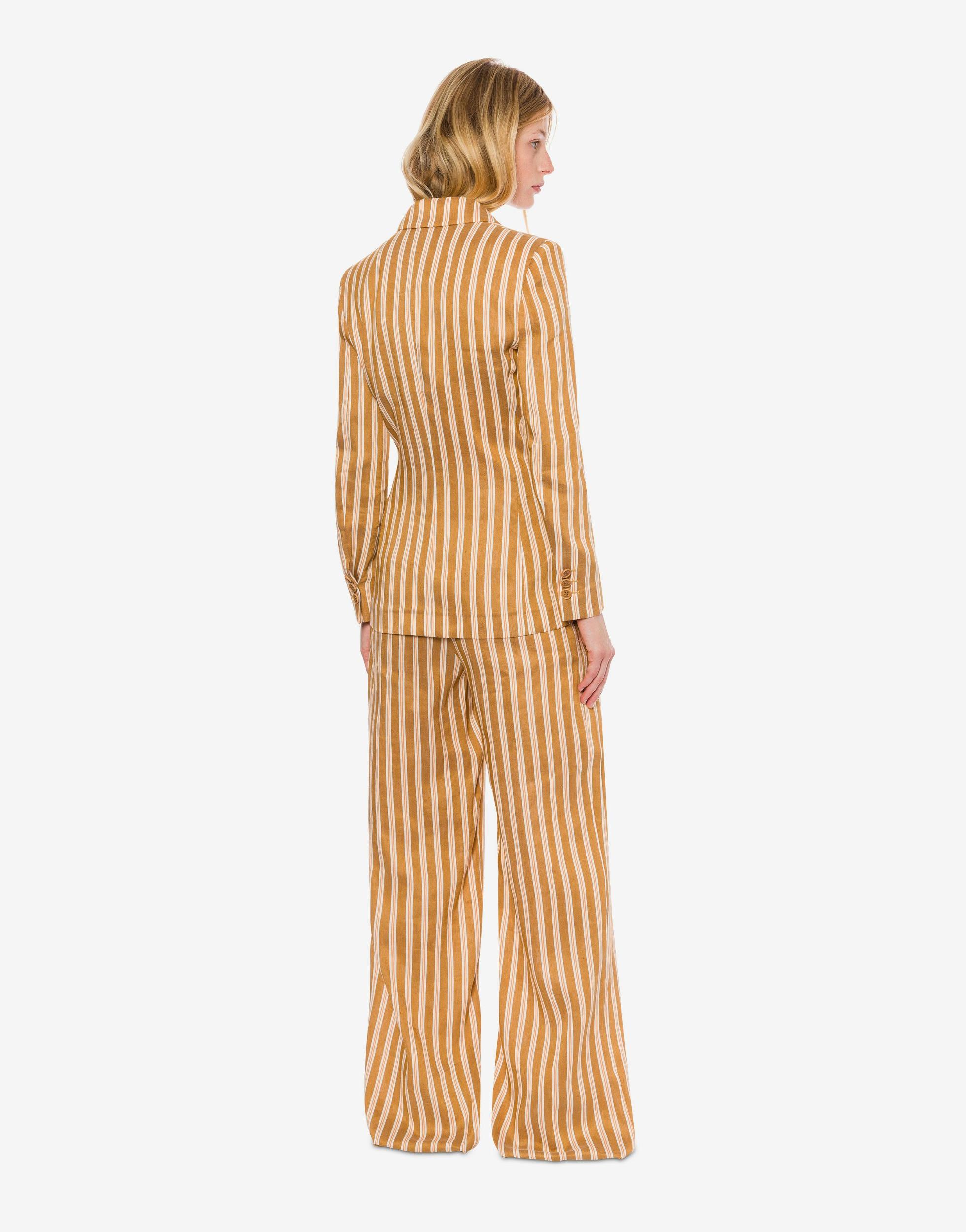 Linen viscose striped double-breasted jacket Product Image