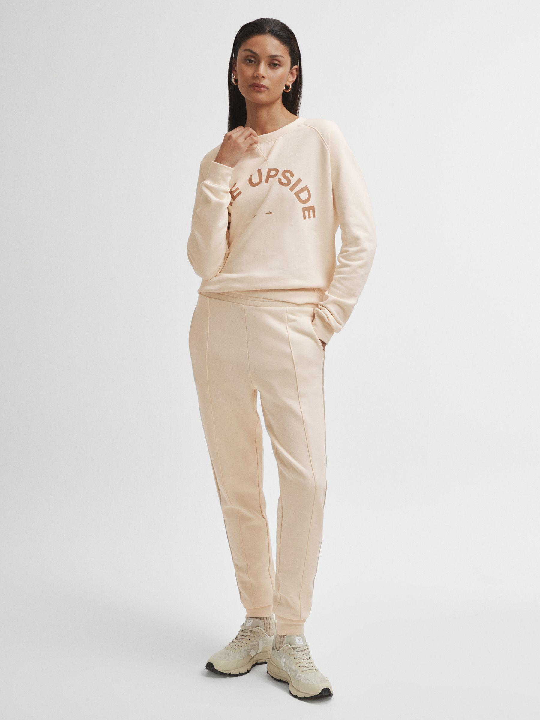 The Upside Cotton Side Stripe Joggers in Cream Product Image