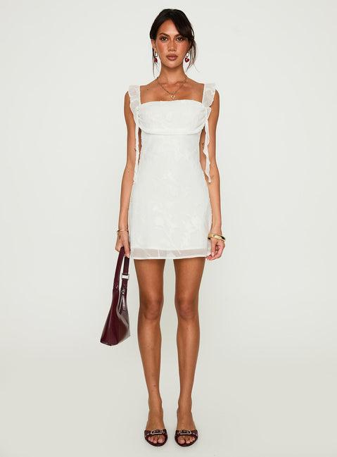 Lanai Mini Dress White Floral Product Image