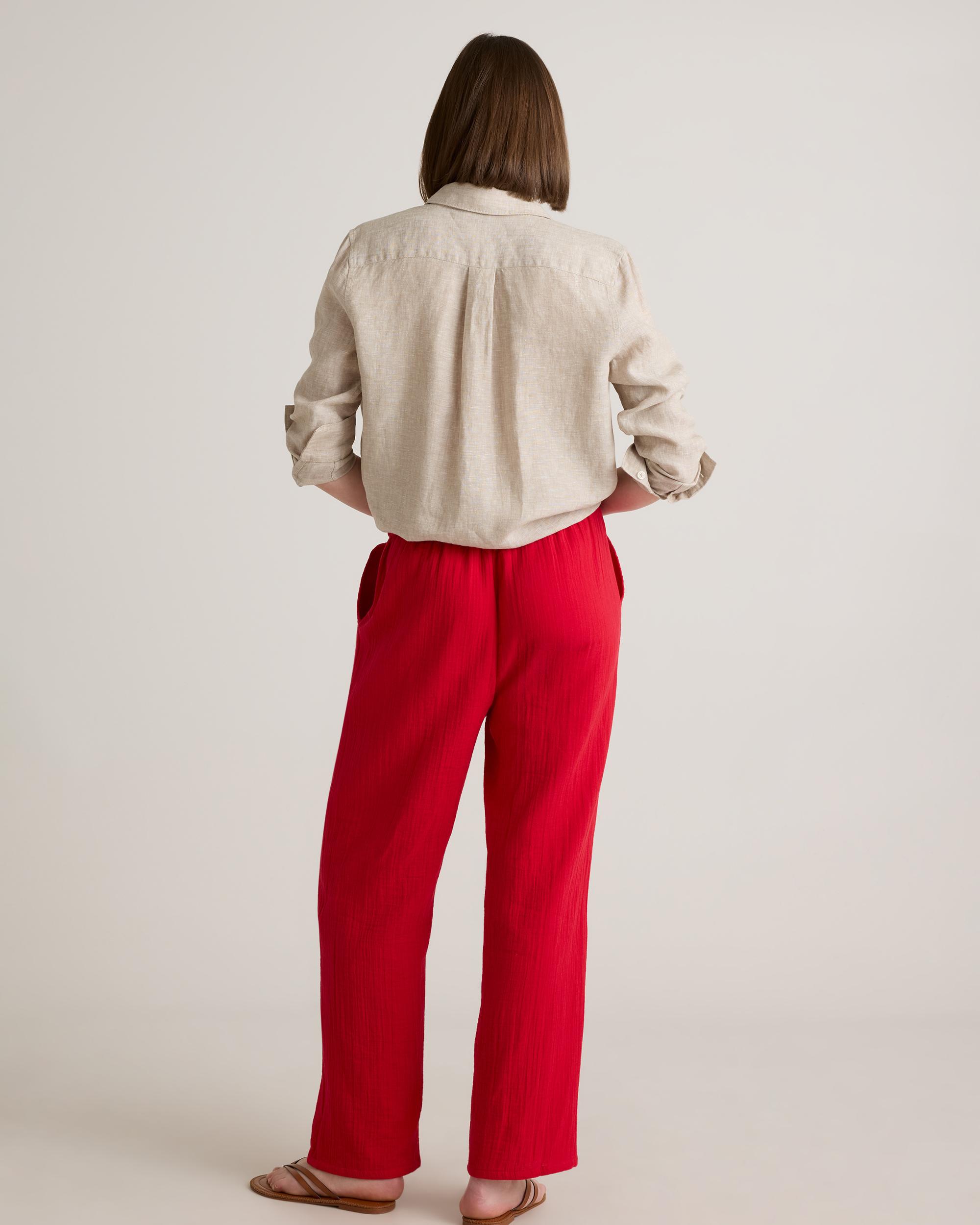 Quince | Women's Gauze Straight Leg Pants Size XL, Organic Cotton Product Image