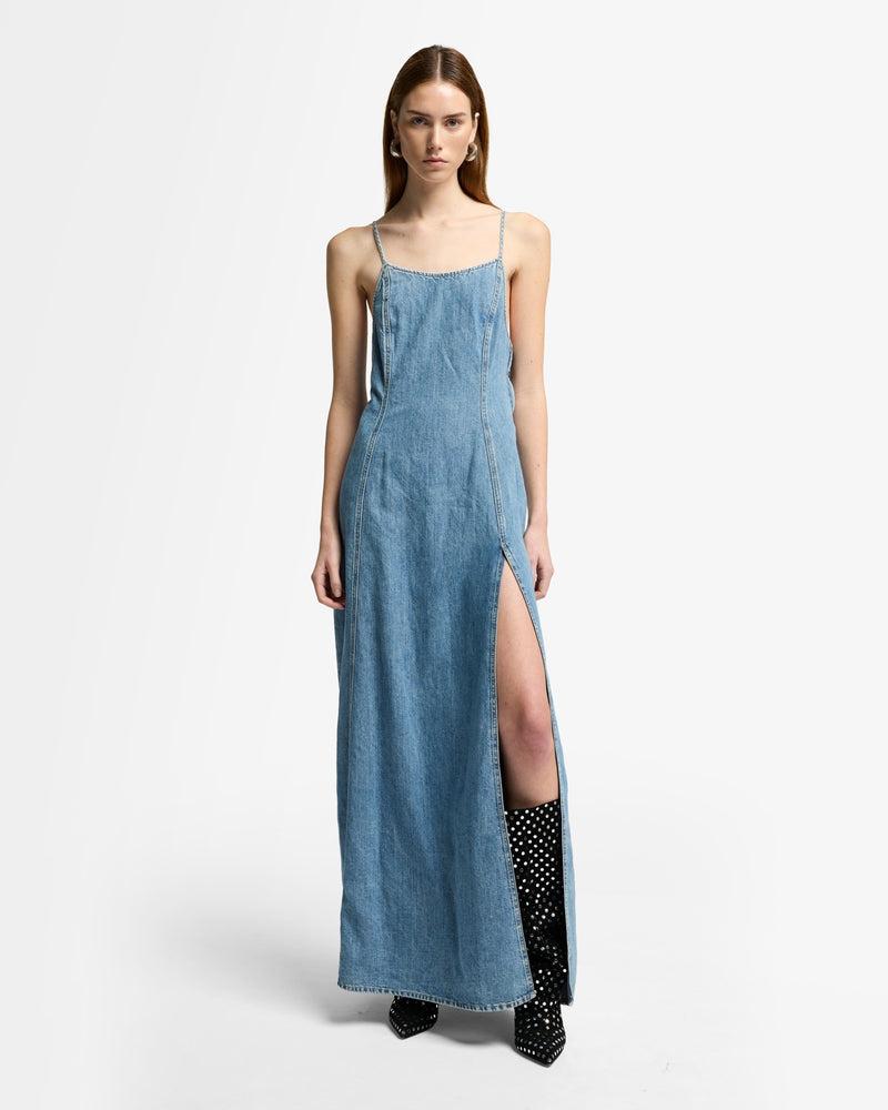 Indigo Linen Sleeveless Maxi Dress Product Image