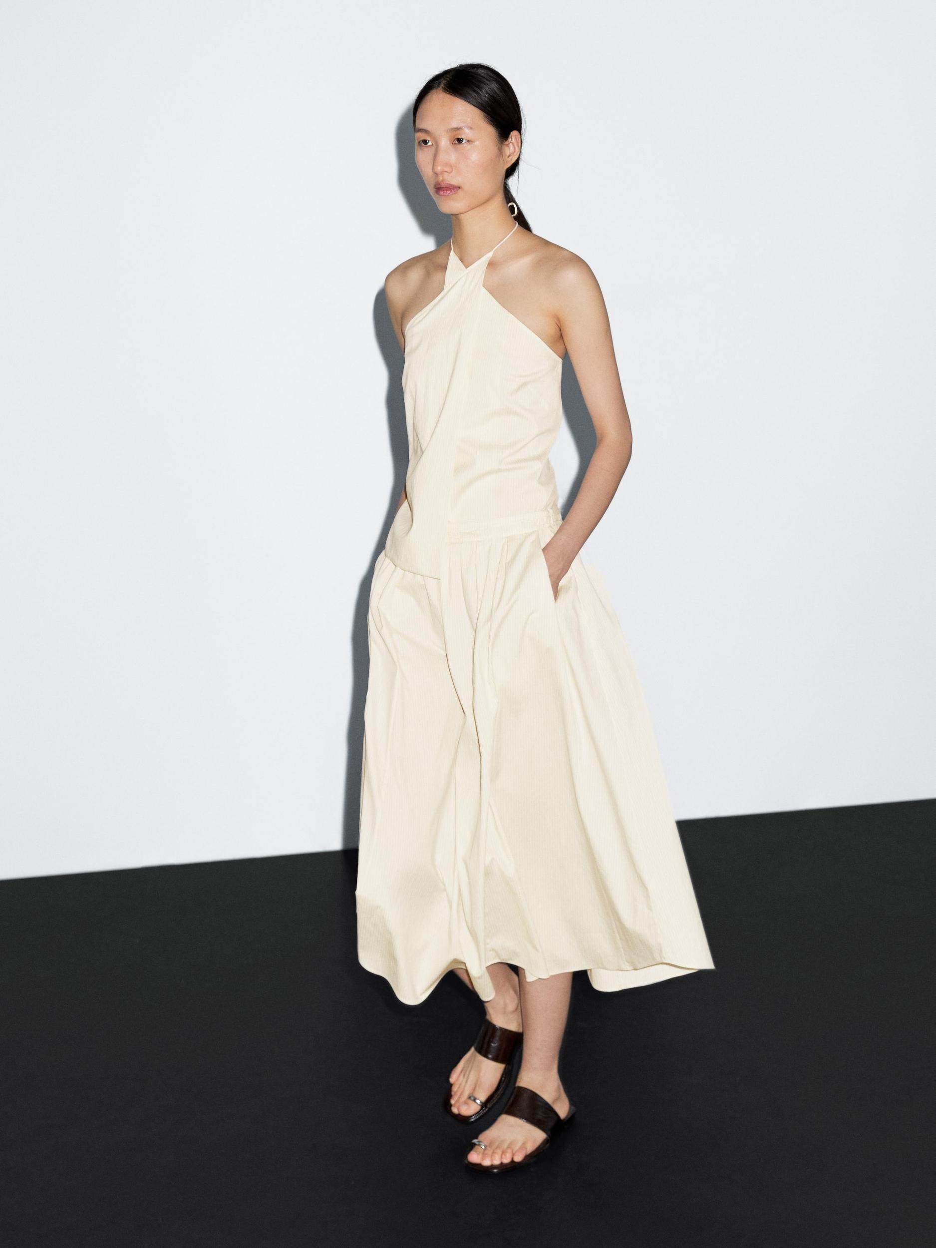 Stripe print flared midi skirt Product Image