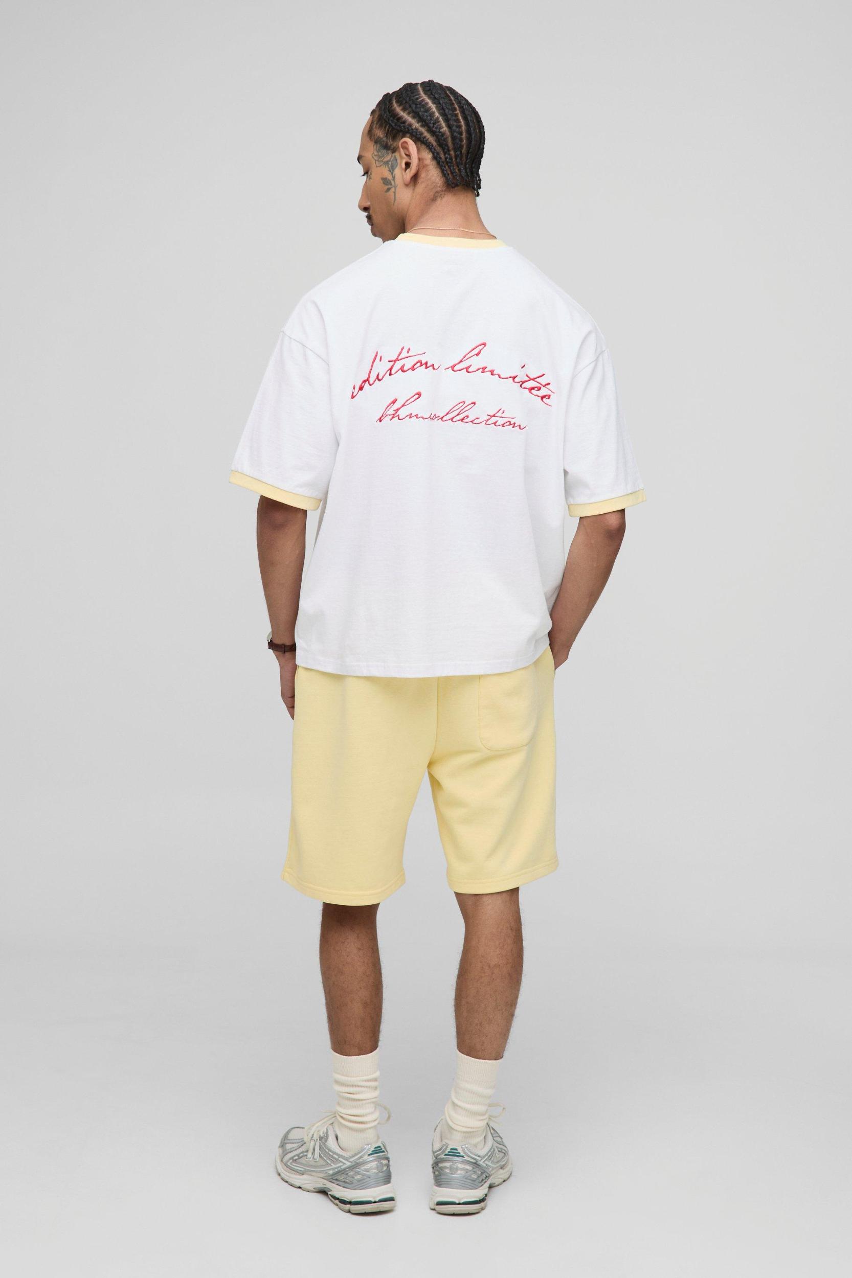 Oversized Ringer T-Shirt & Shorts Set | boohooMAN USA Product Image