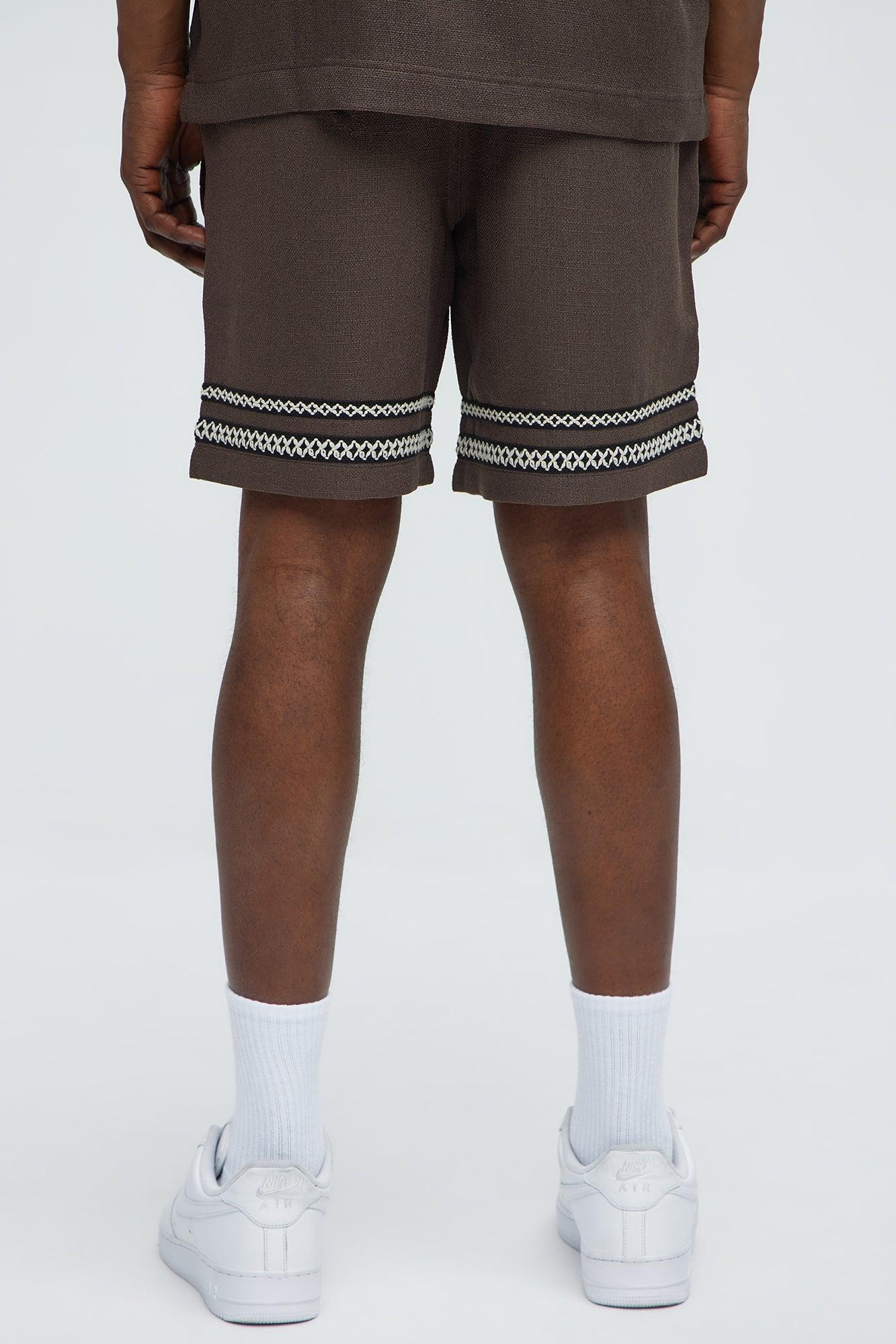 Ibiza VIP Club Linen Like Relaxed Shorts - Chocolate Product Image