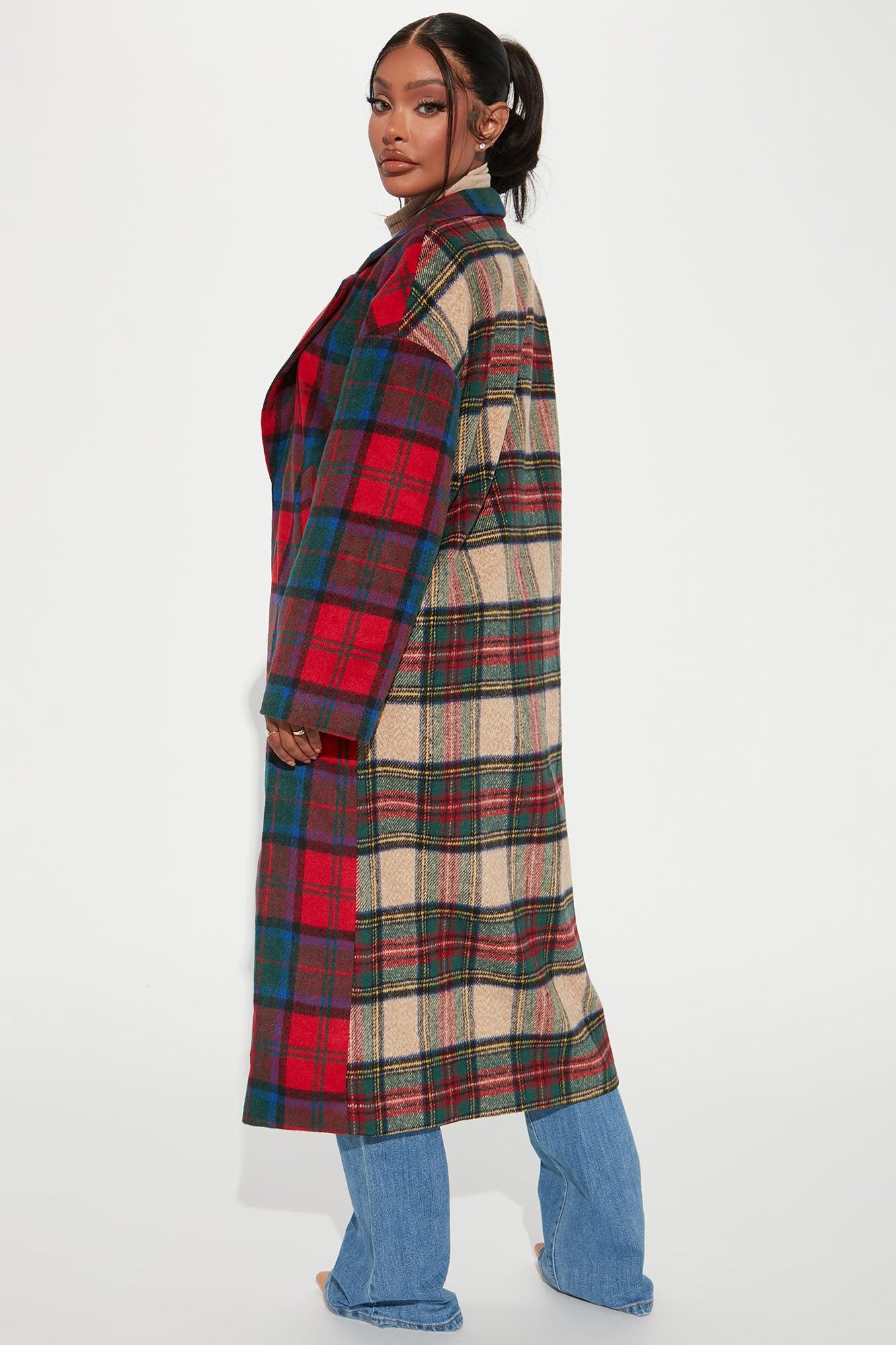 Strange Things Plaid Coat - Red/combo Product Image