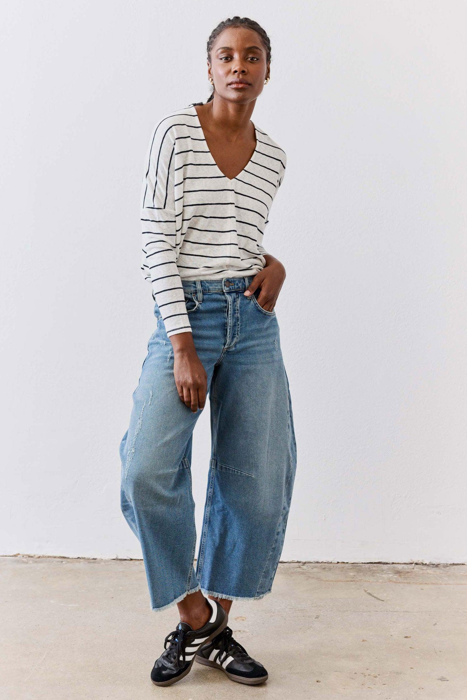 The Striped Dolman Long Sleeve Top Product Image