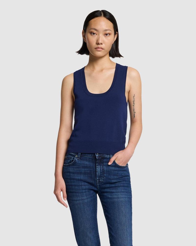 Ribbed Scoop Neck Top Product Image